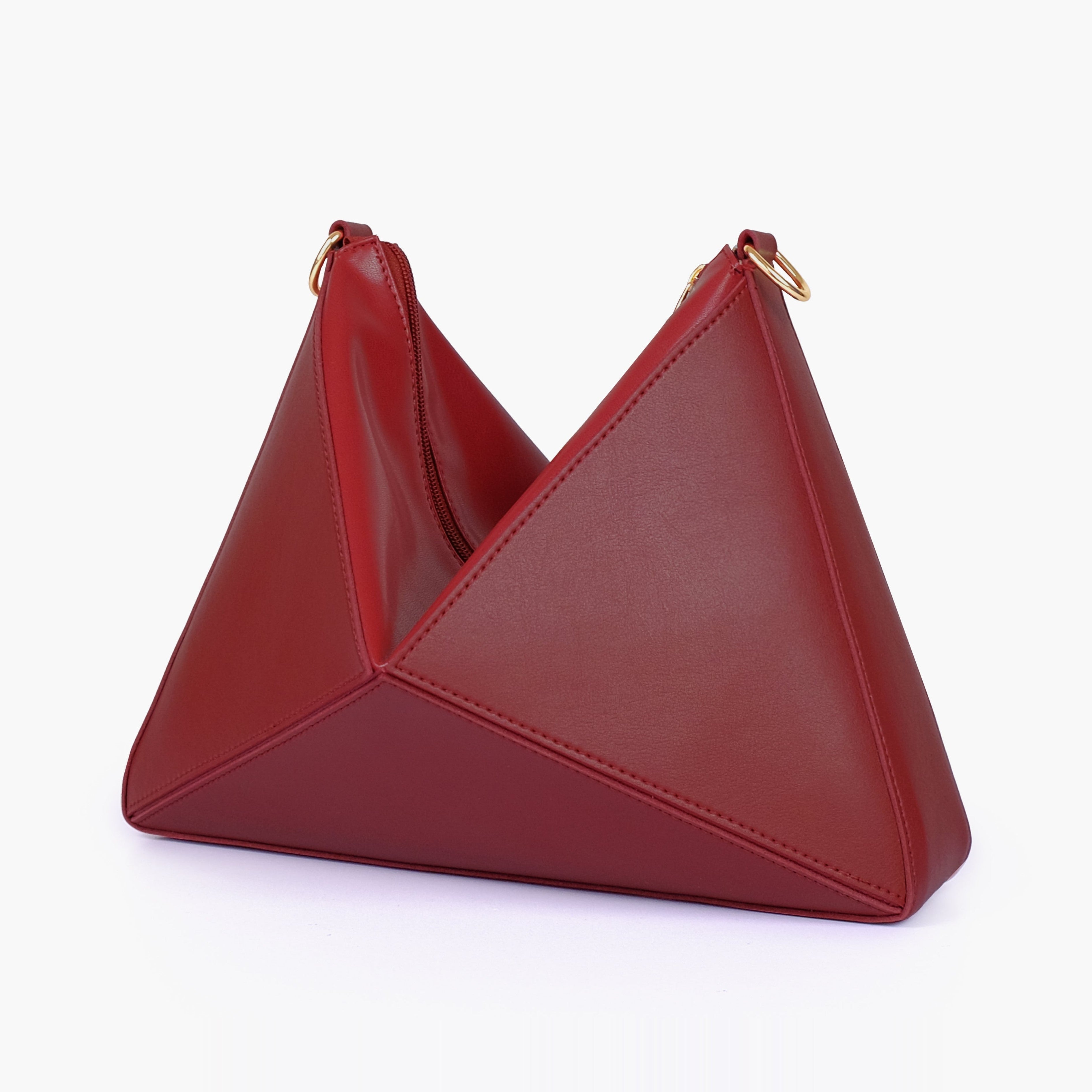 Maroon triangle flex bag