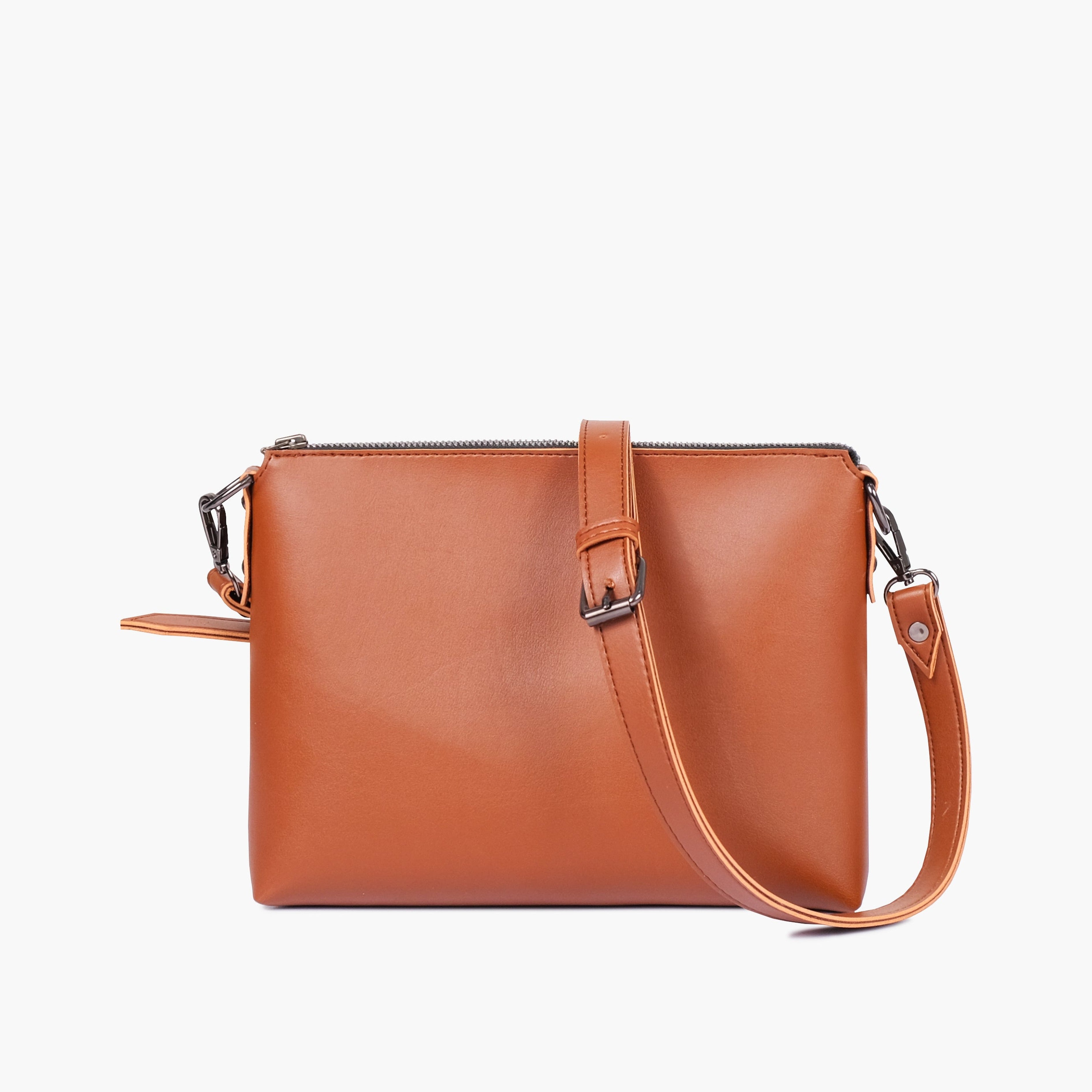 Brown two-piece floral tote