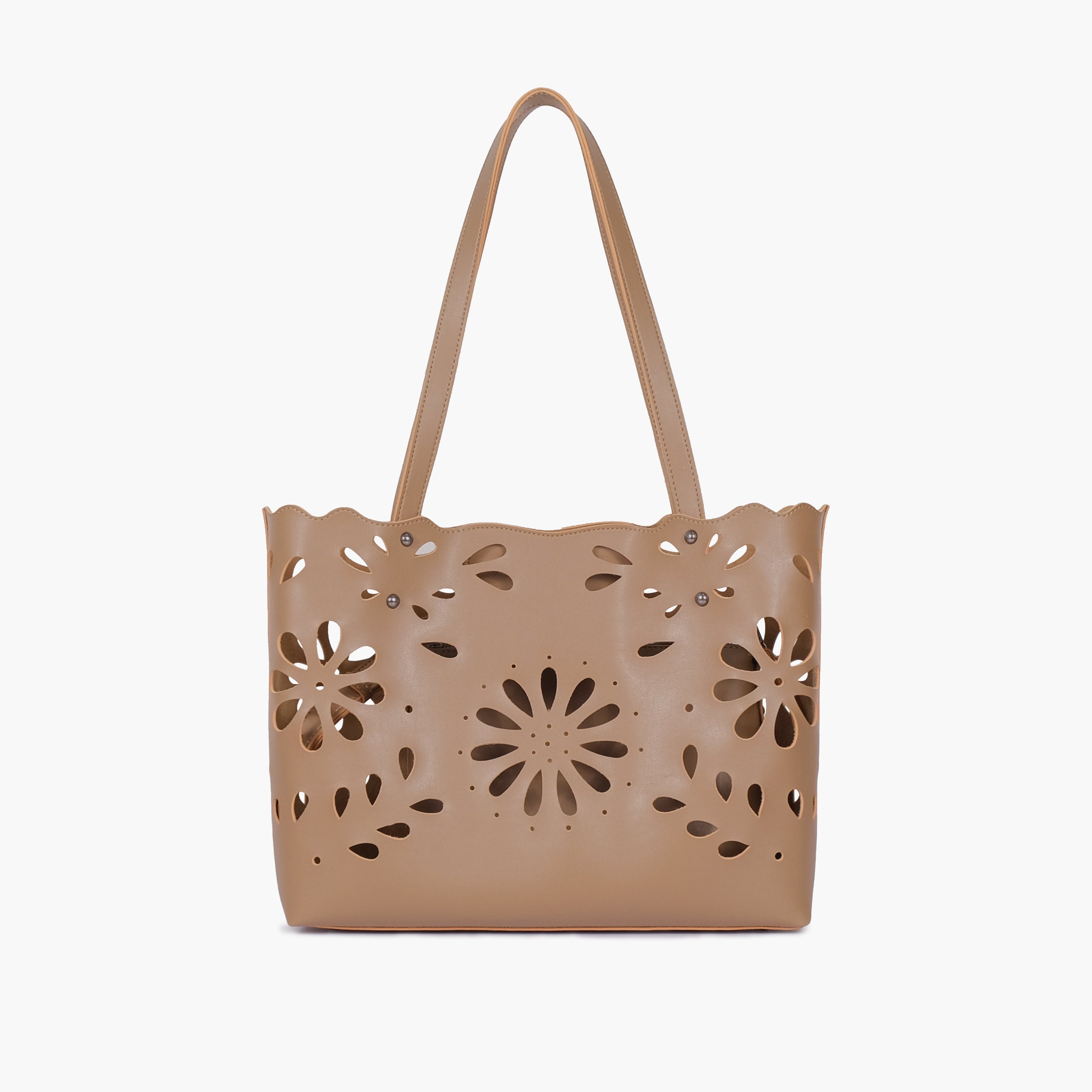 Coffee two-piece floral tote