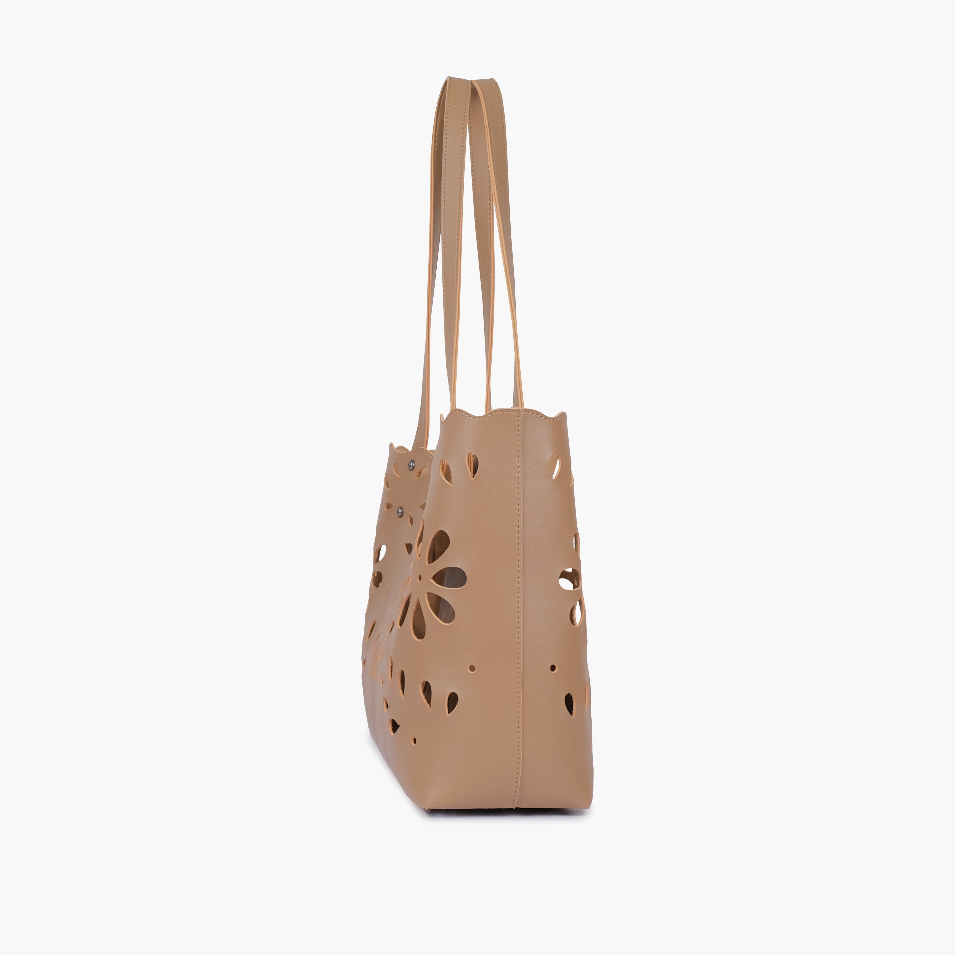 Coffee two-piece floral tote