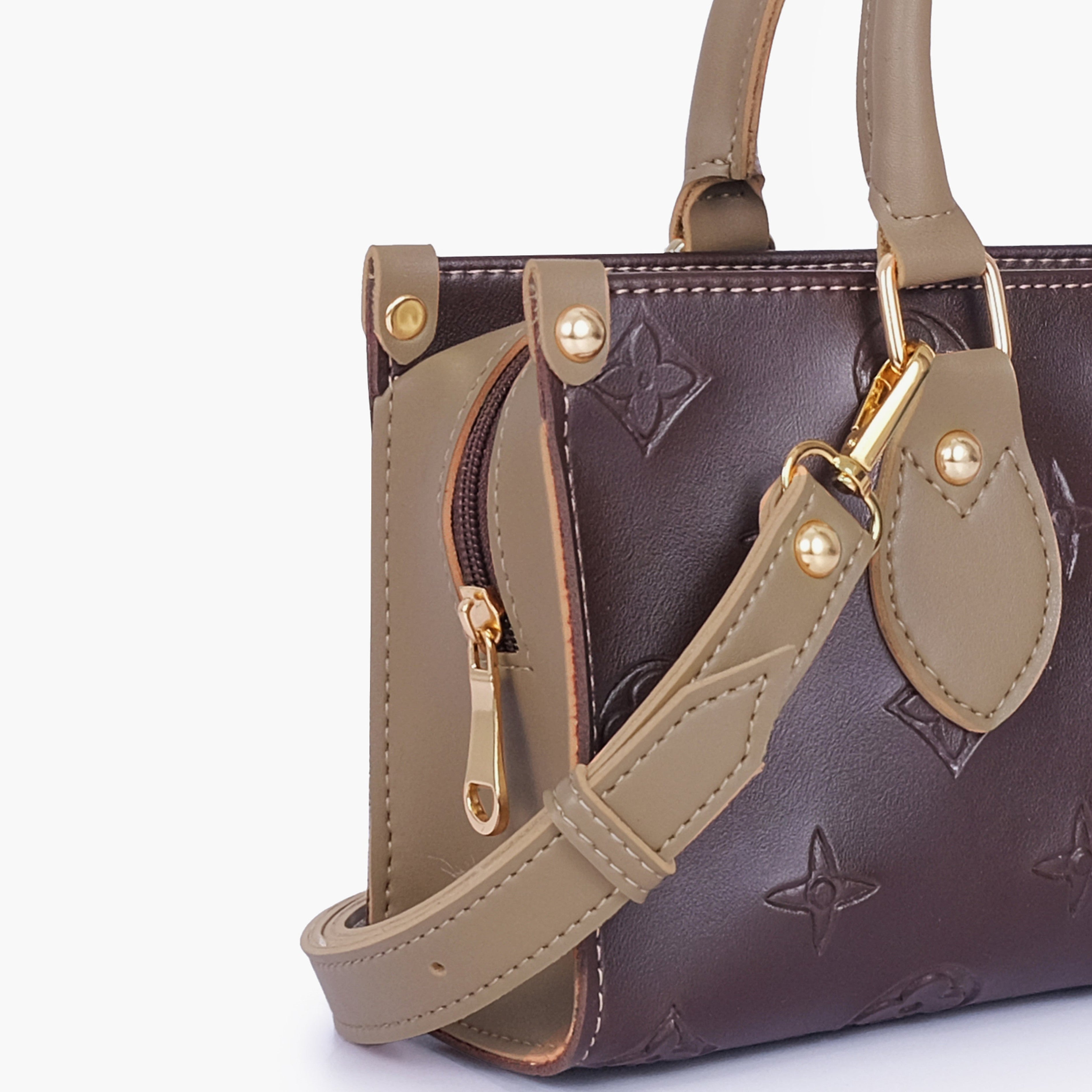 Dark brown and coffee on-the-go mini bag