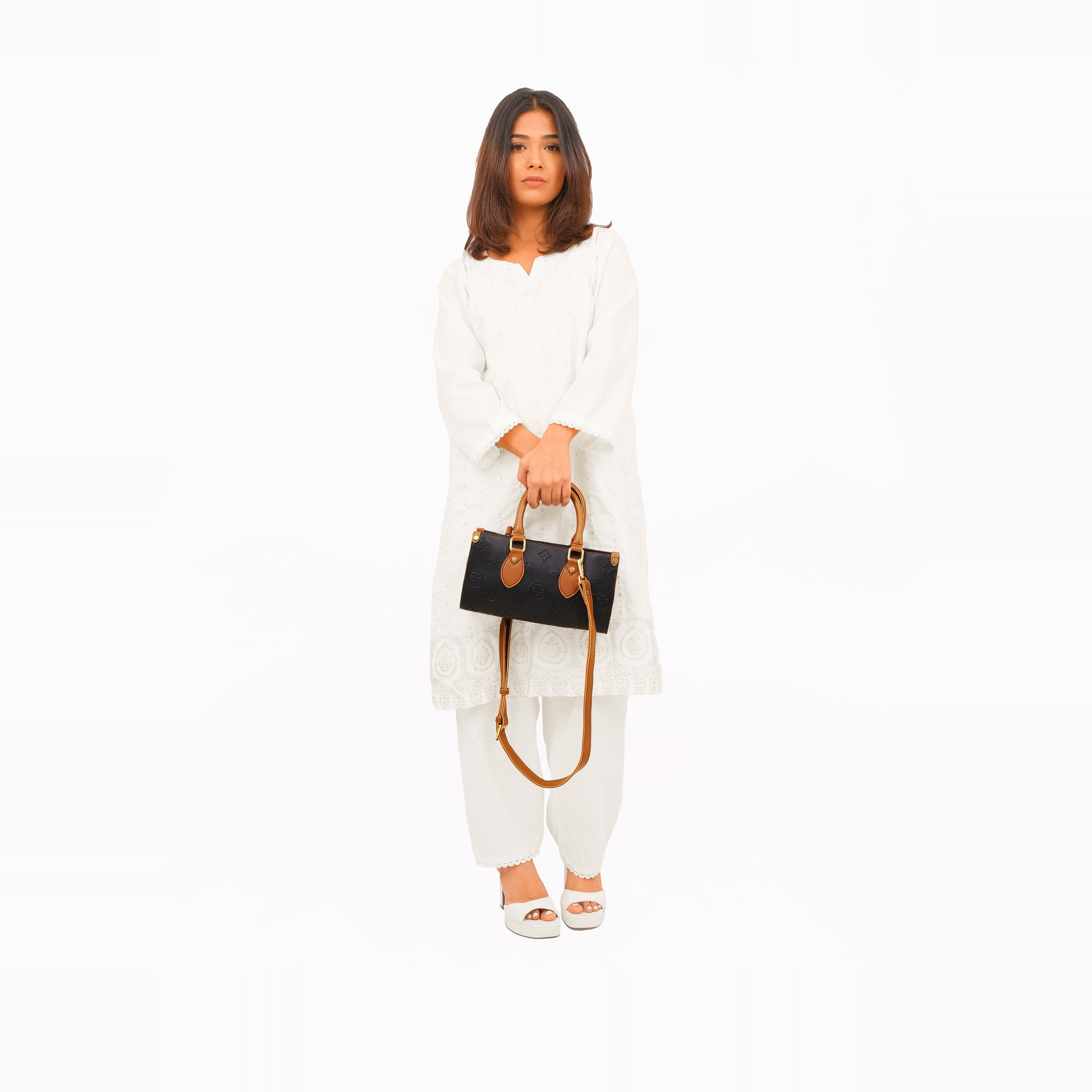 Black and brown on-the-go mini bag