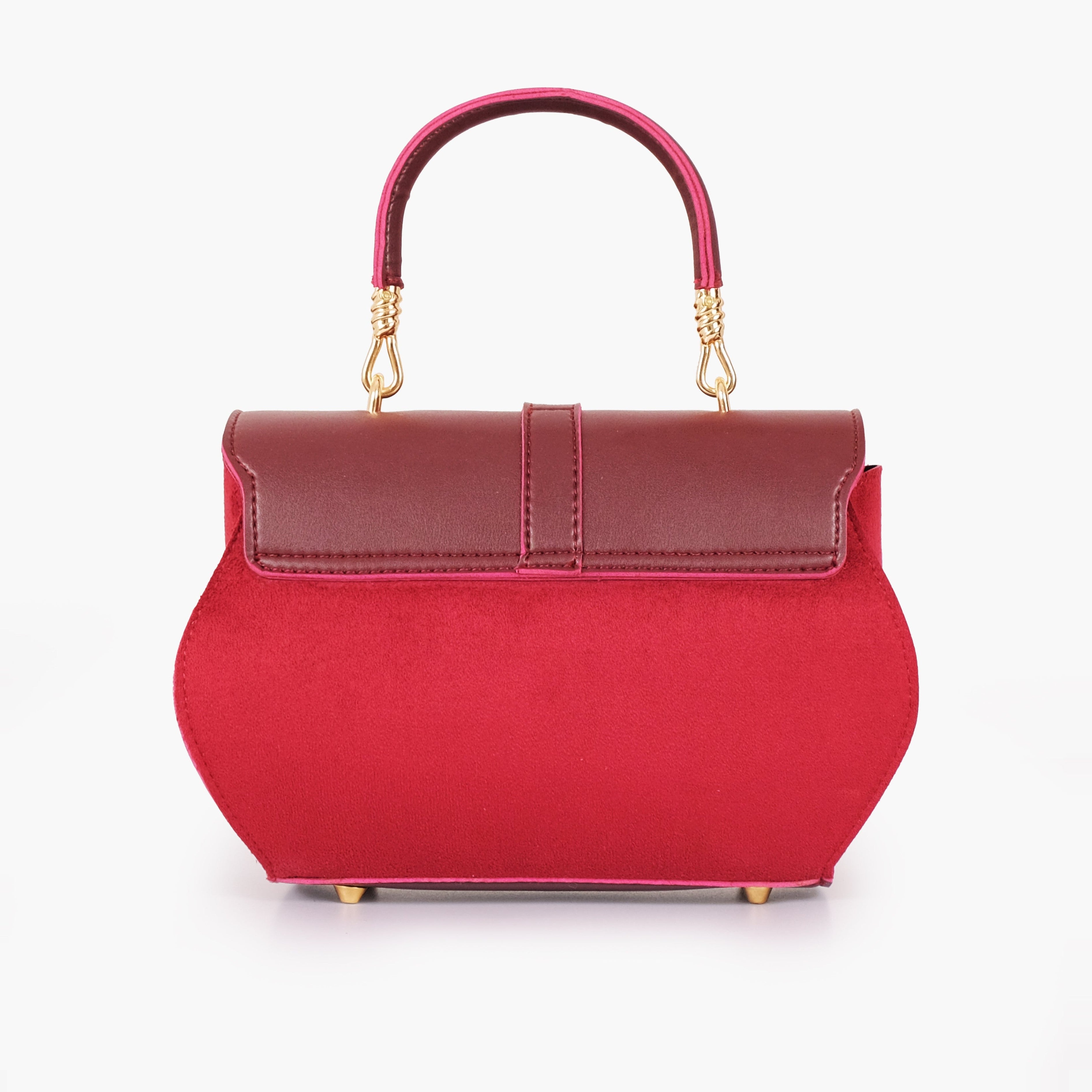 Burgundy top-handle hexagon bag