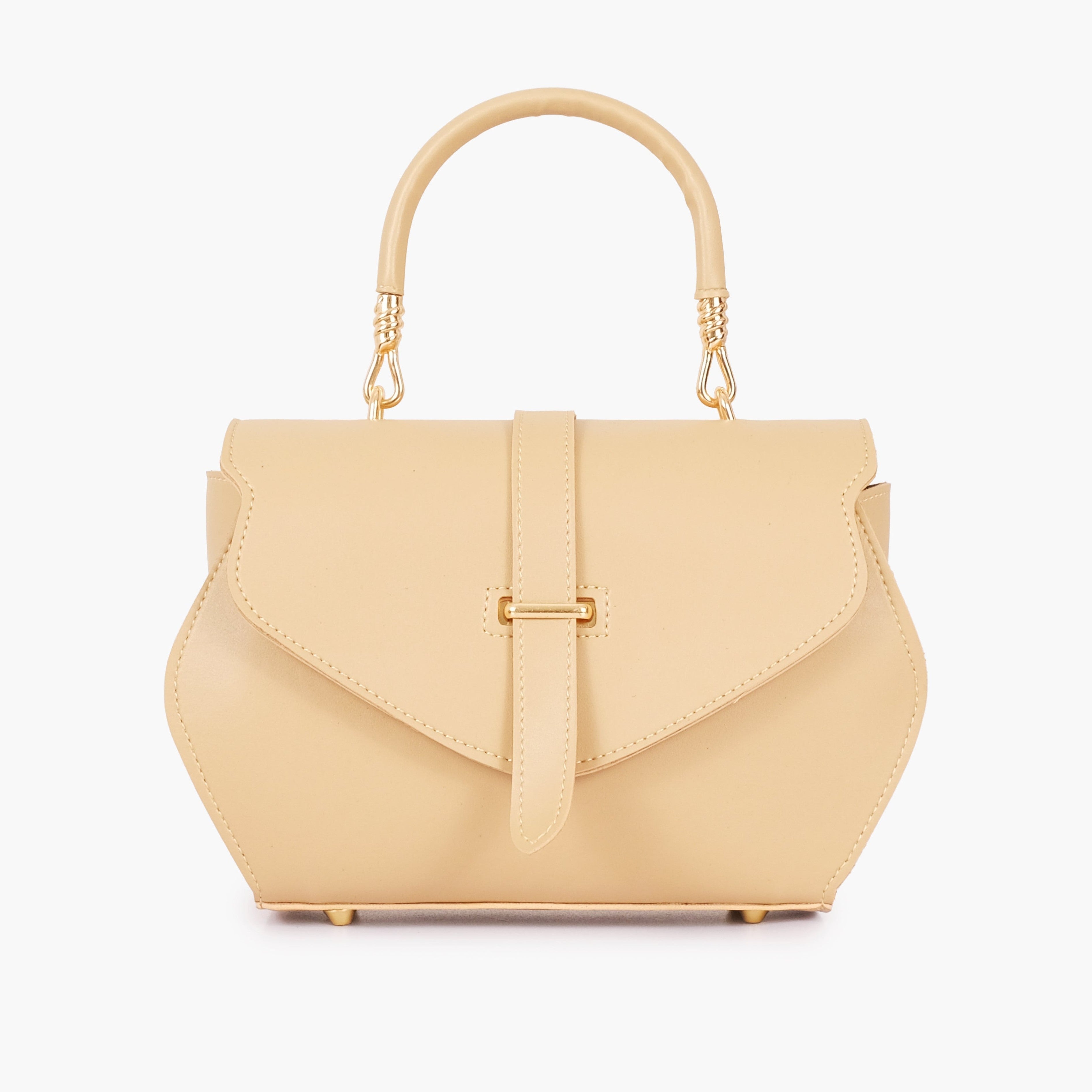 Off-white top-handle hexagon bag