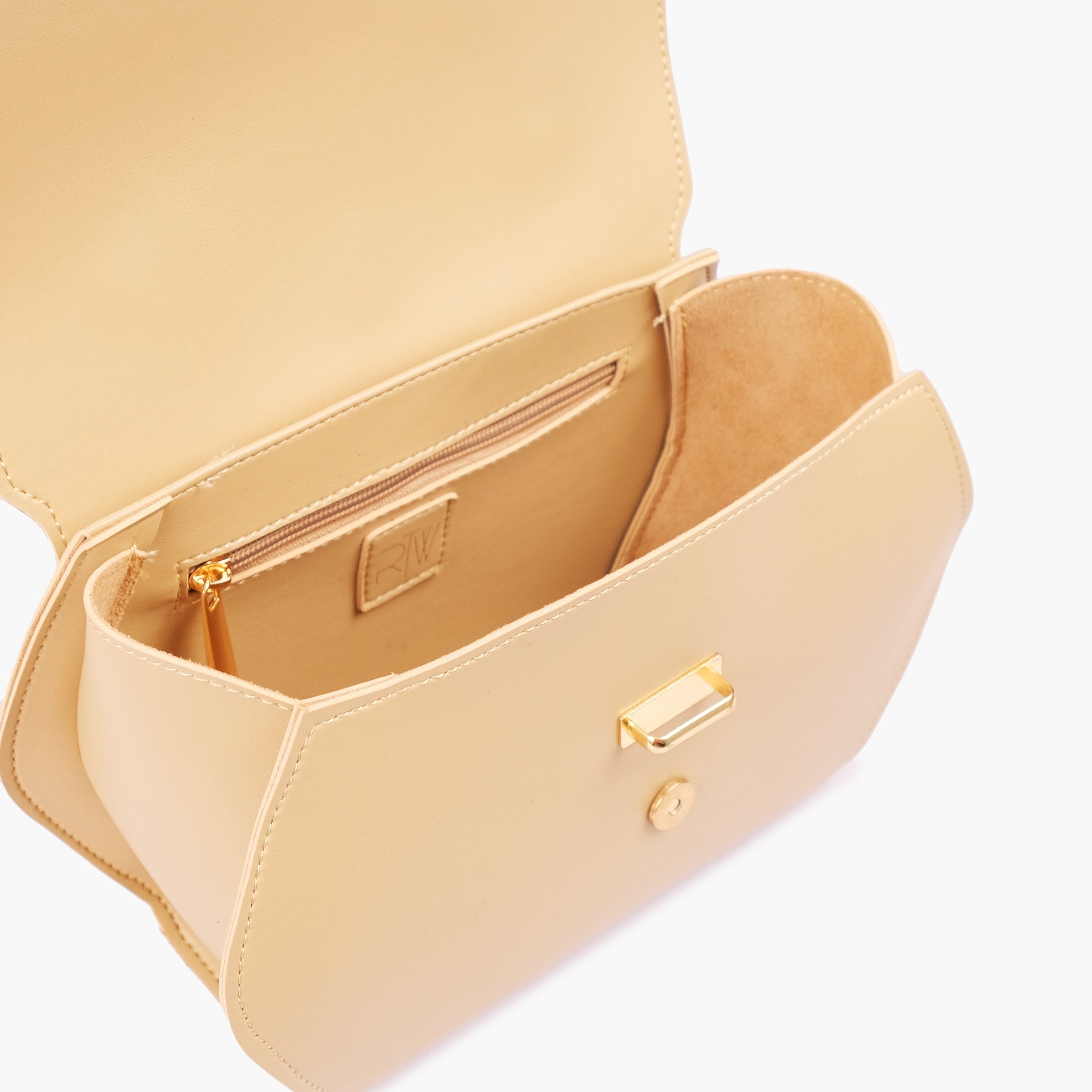Off-white top-handle hexagon bag