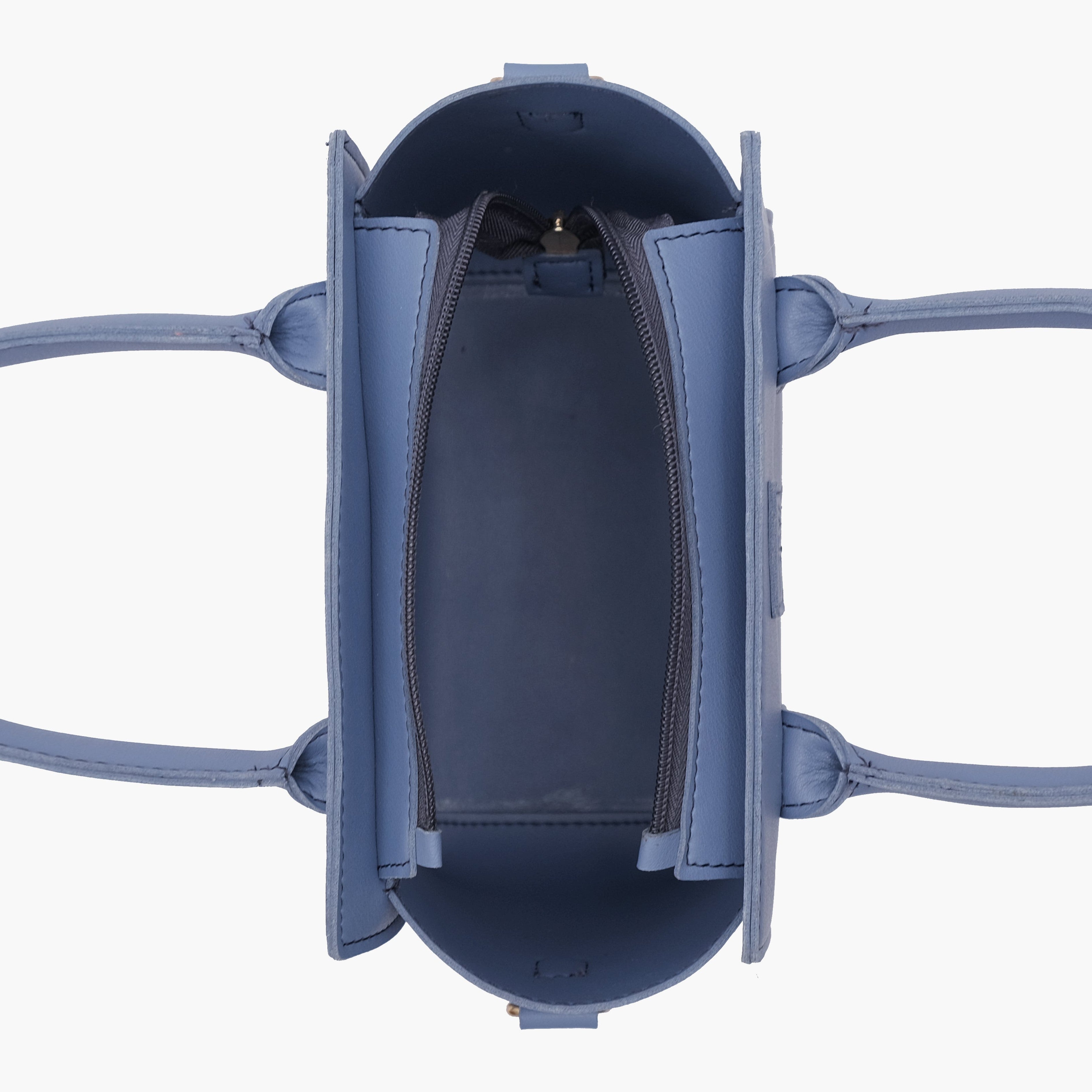 Sky blue top-handle mini handbag
