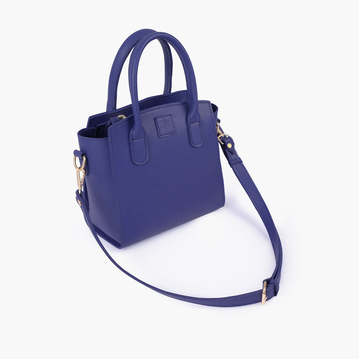 Dark blue top-handle mini handbag