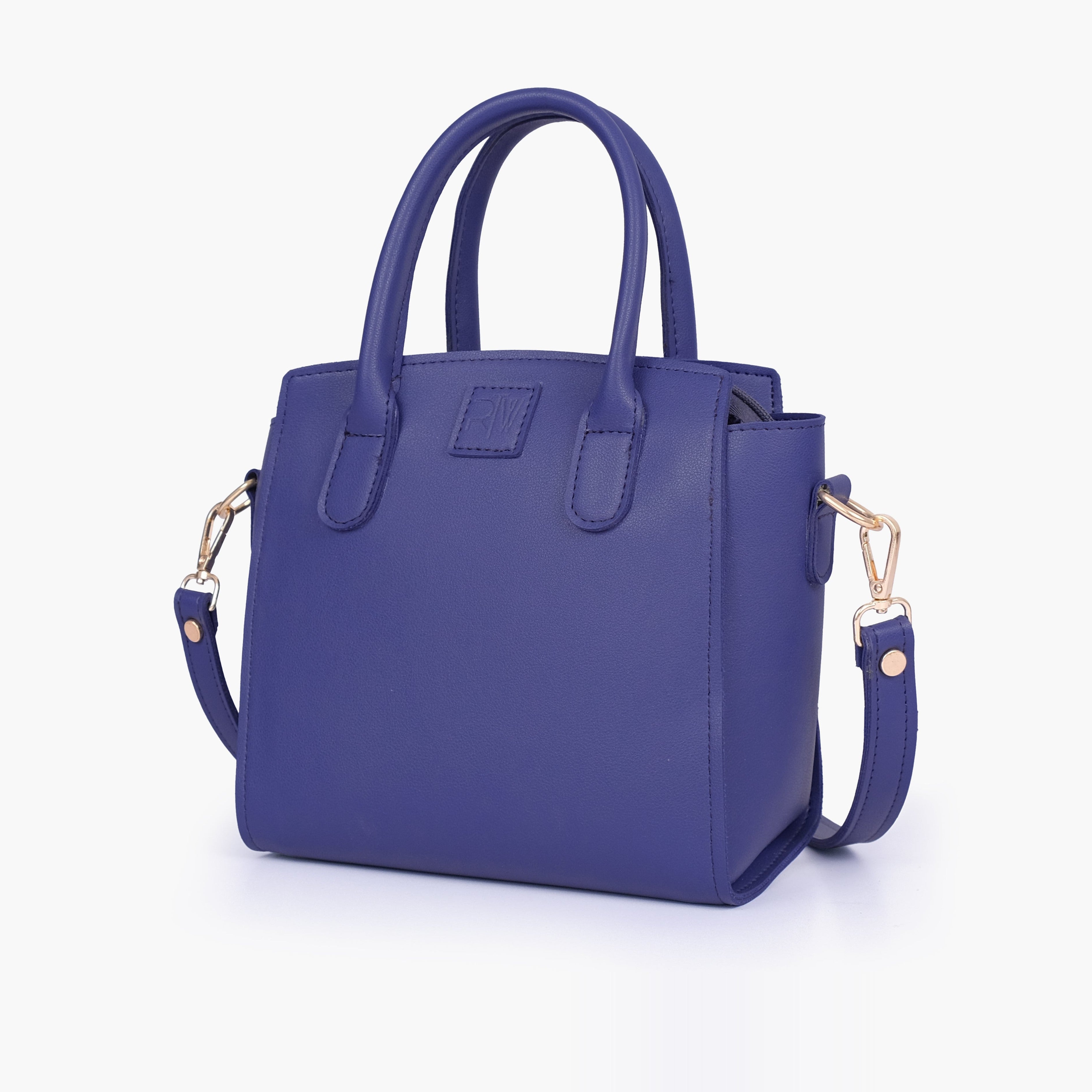 Dark blue top-handle mini handbag