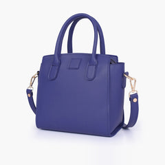 Dark blue top-handle mini handbag
