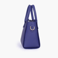 Dark blue top-handle mini handbag