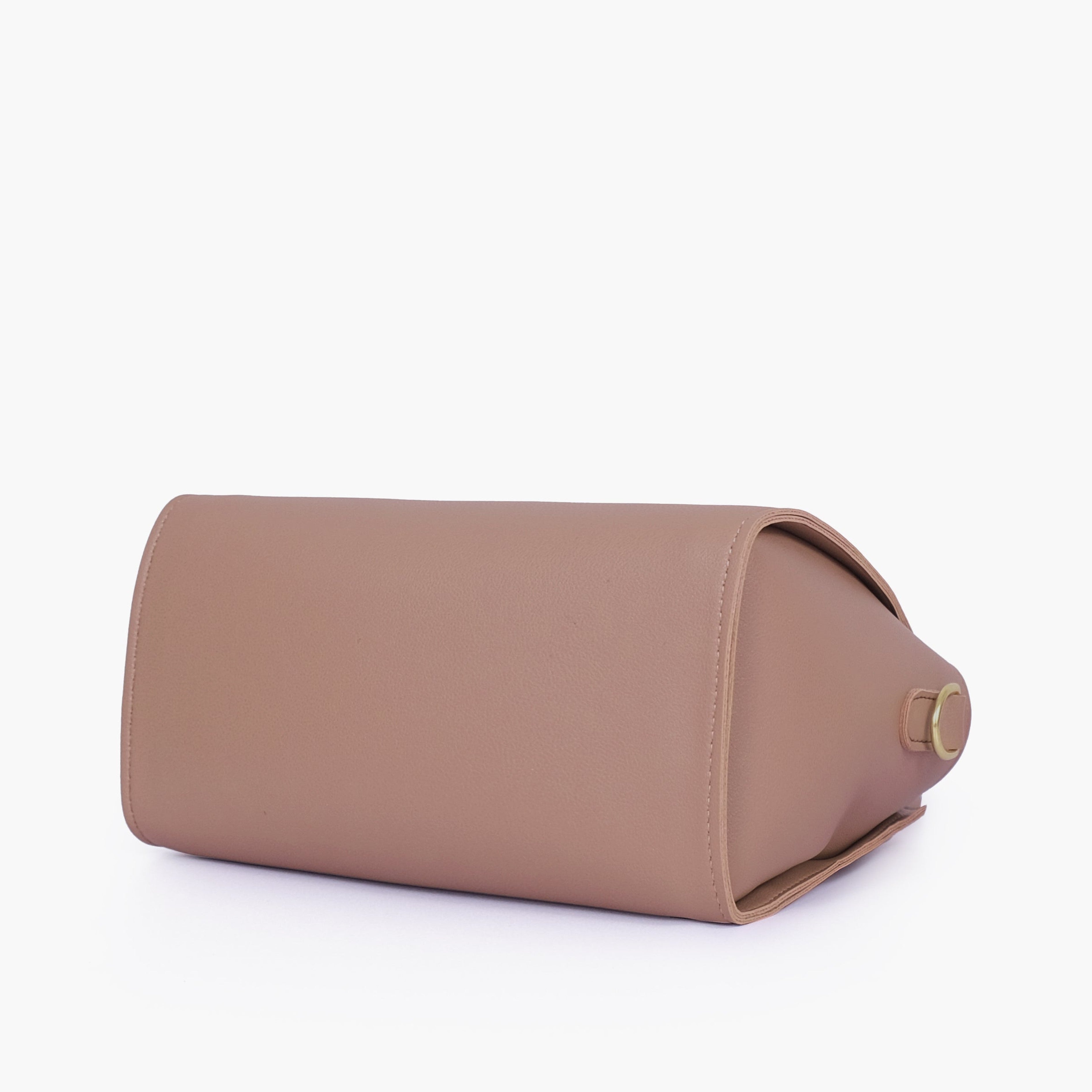Brown top-handle mini handbag
