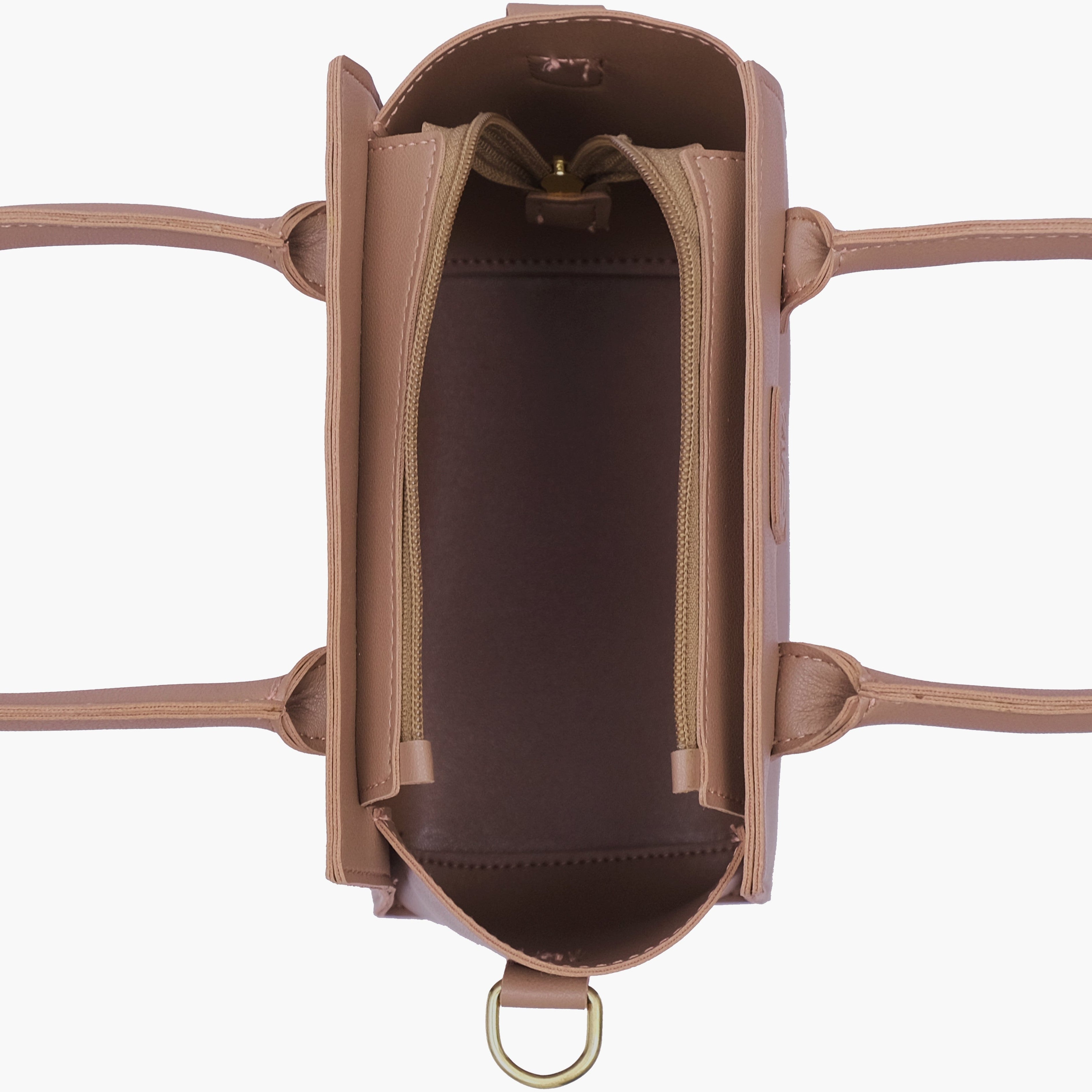 Brown top-handle mini handbag