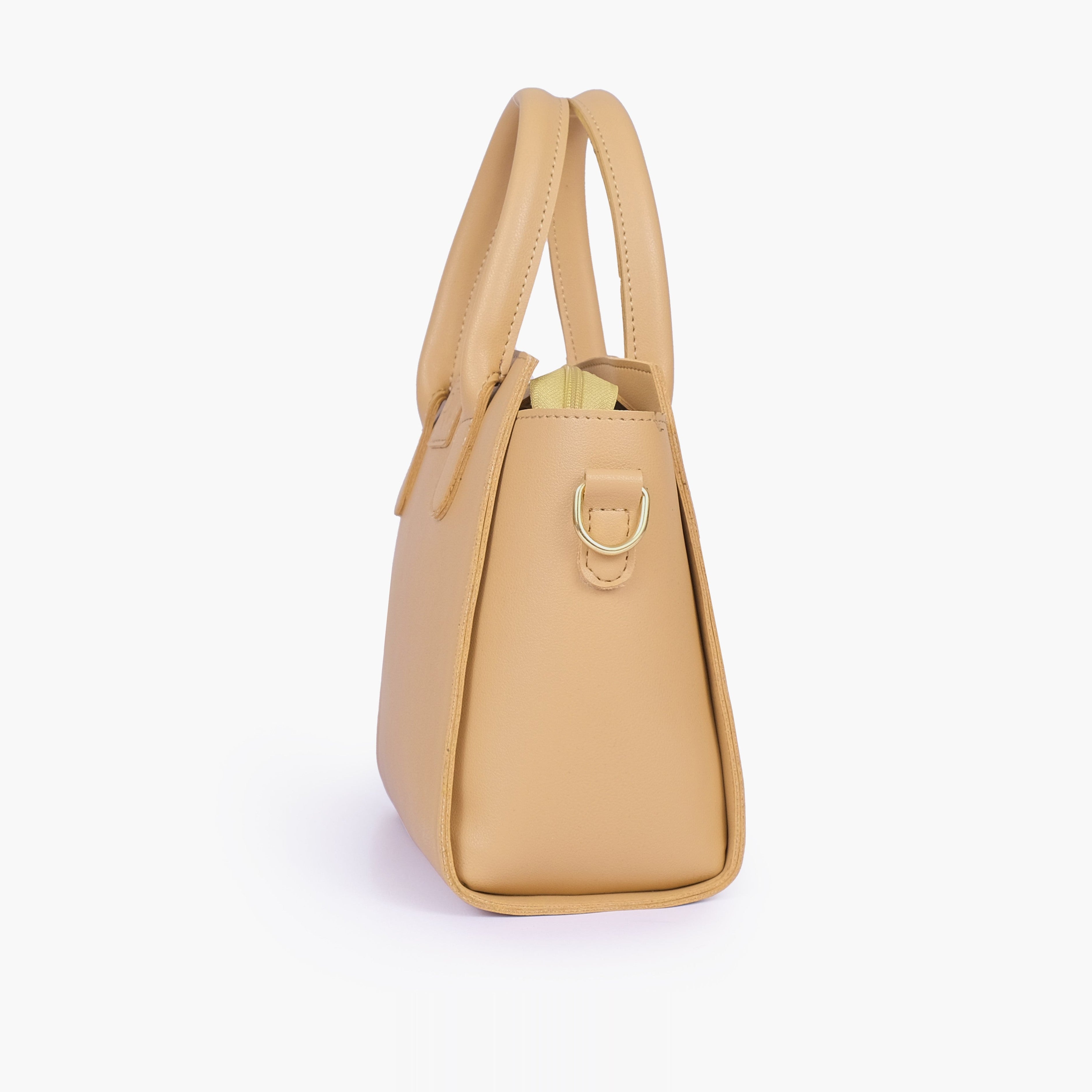 Coffee top-handle mini handbag