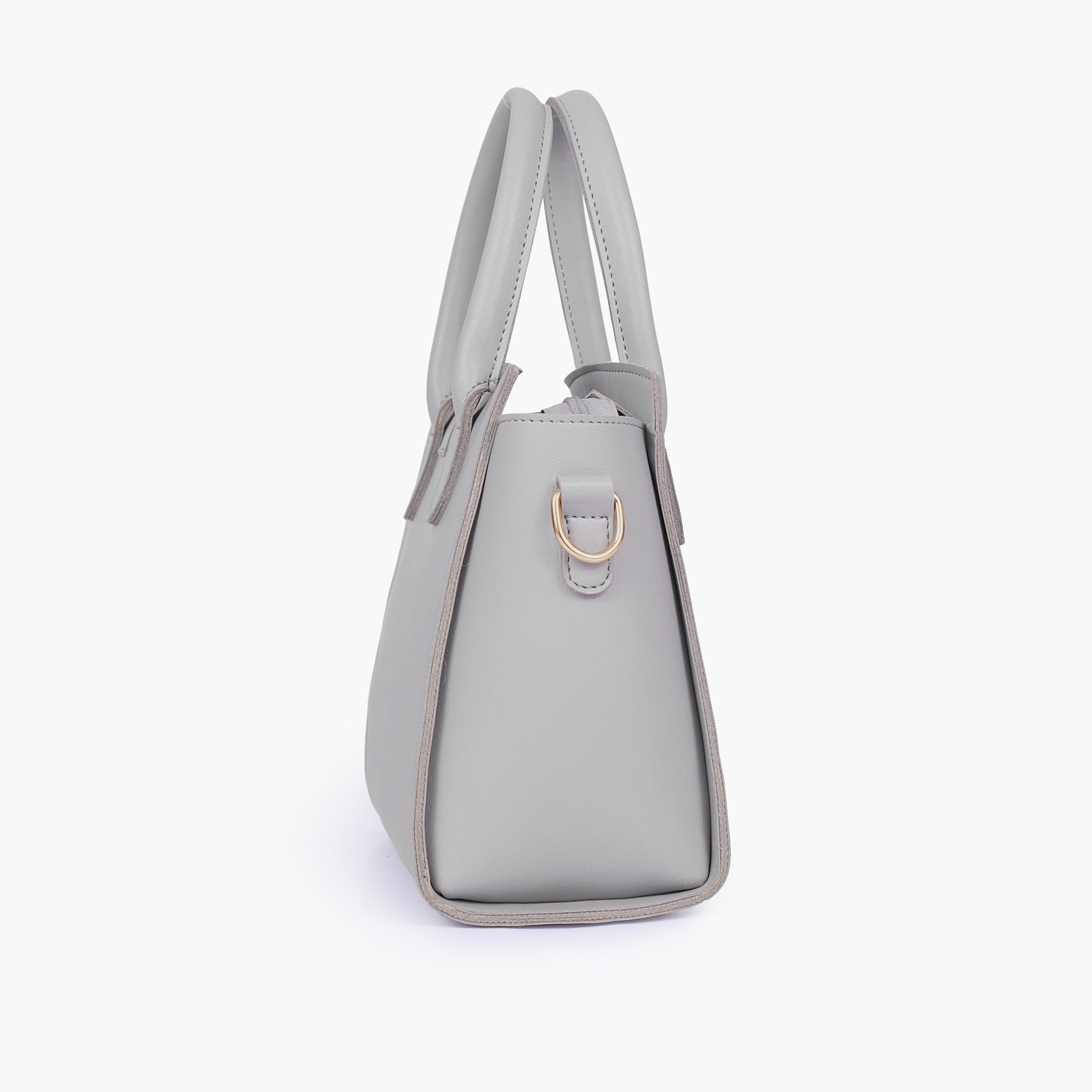 Grey top-handle mini handbag