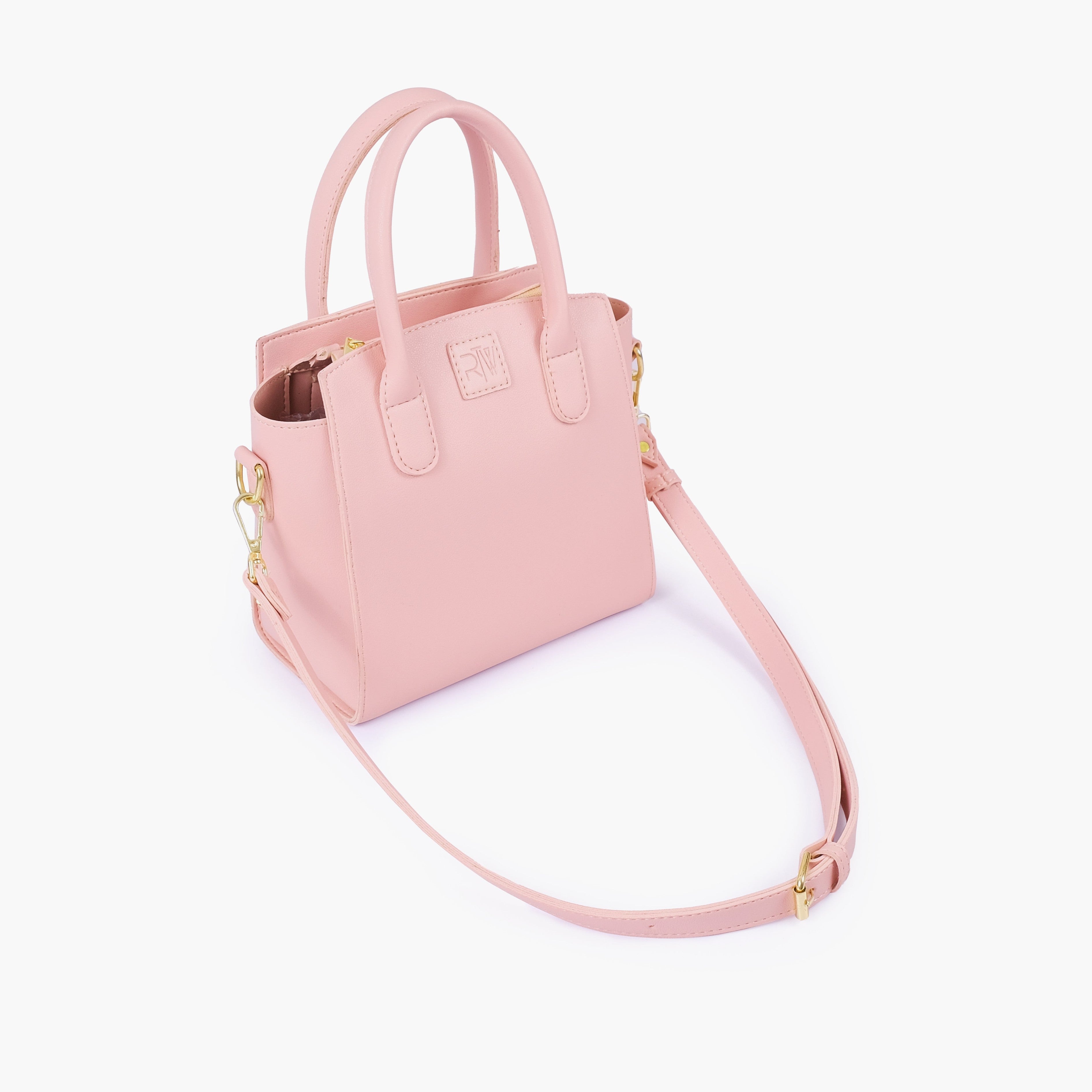 Pink top-handle mini handbag
