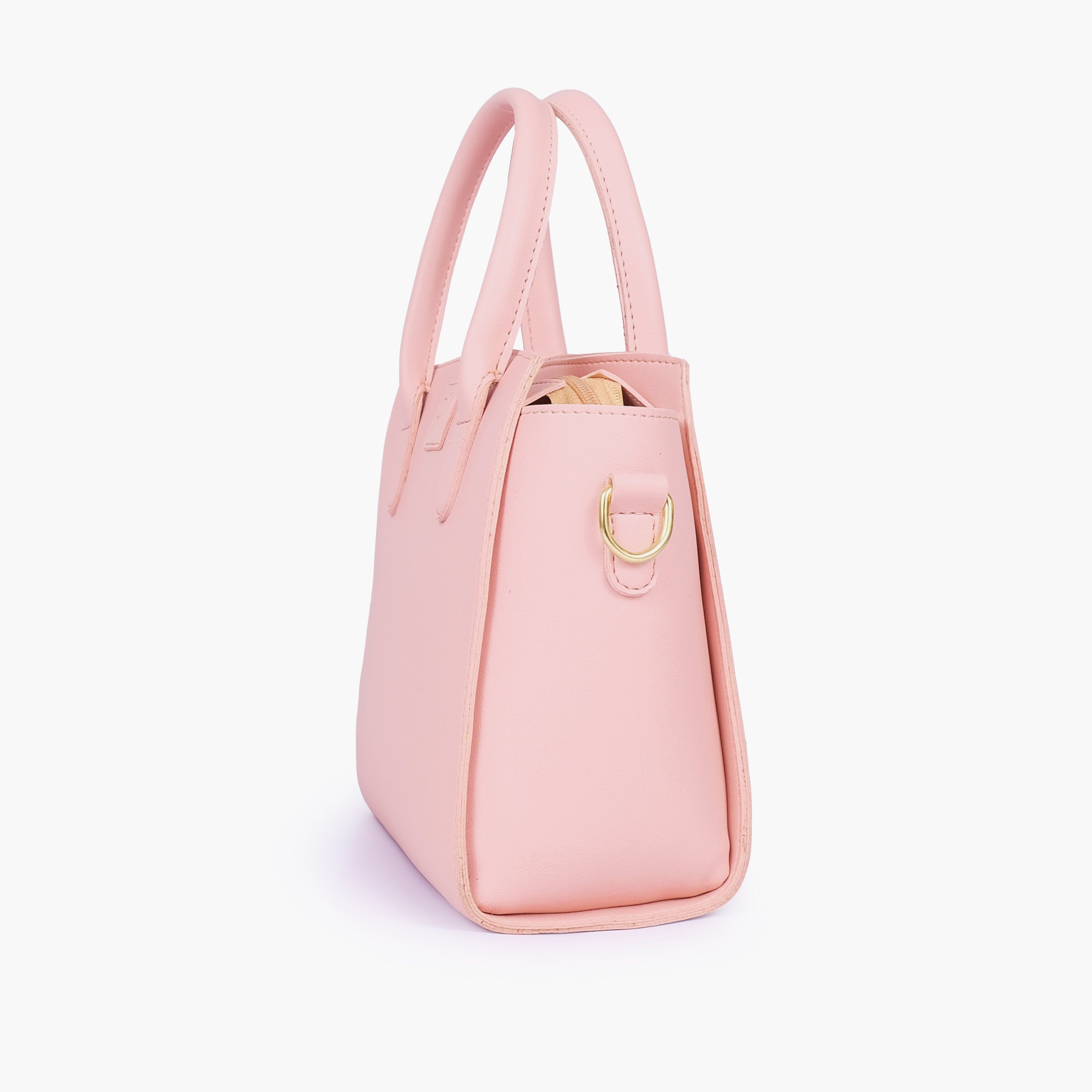 Pink top-handle mini handbag