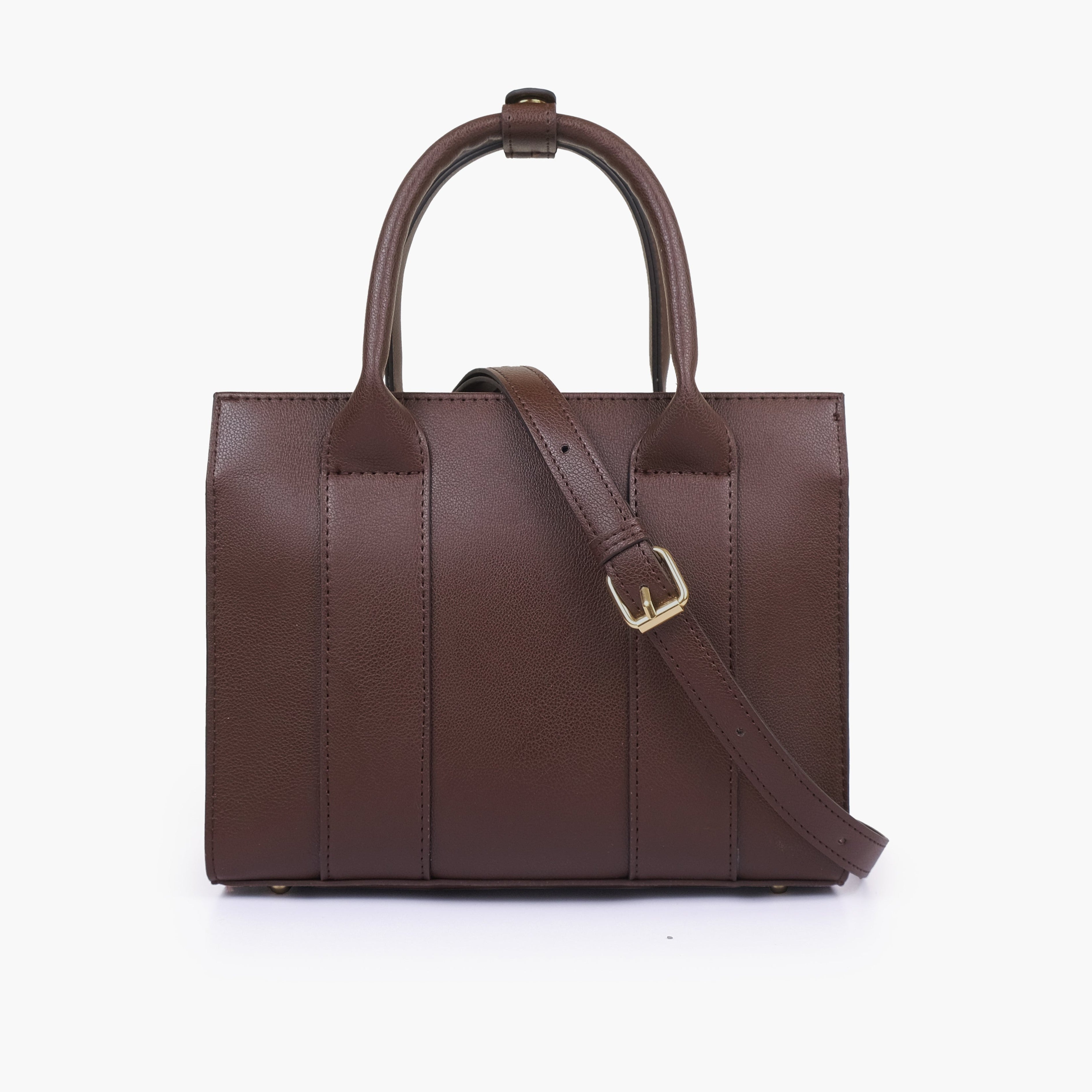 The dark brown mini tote bag