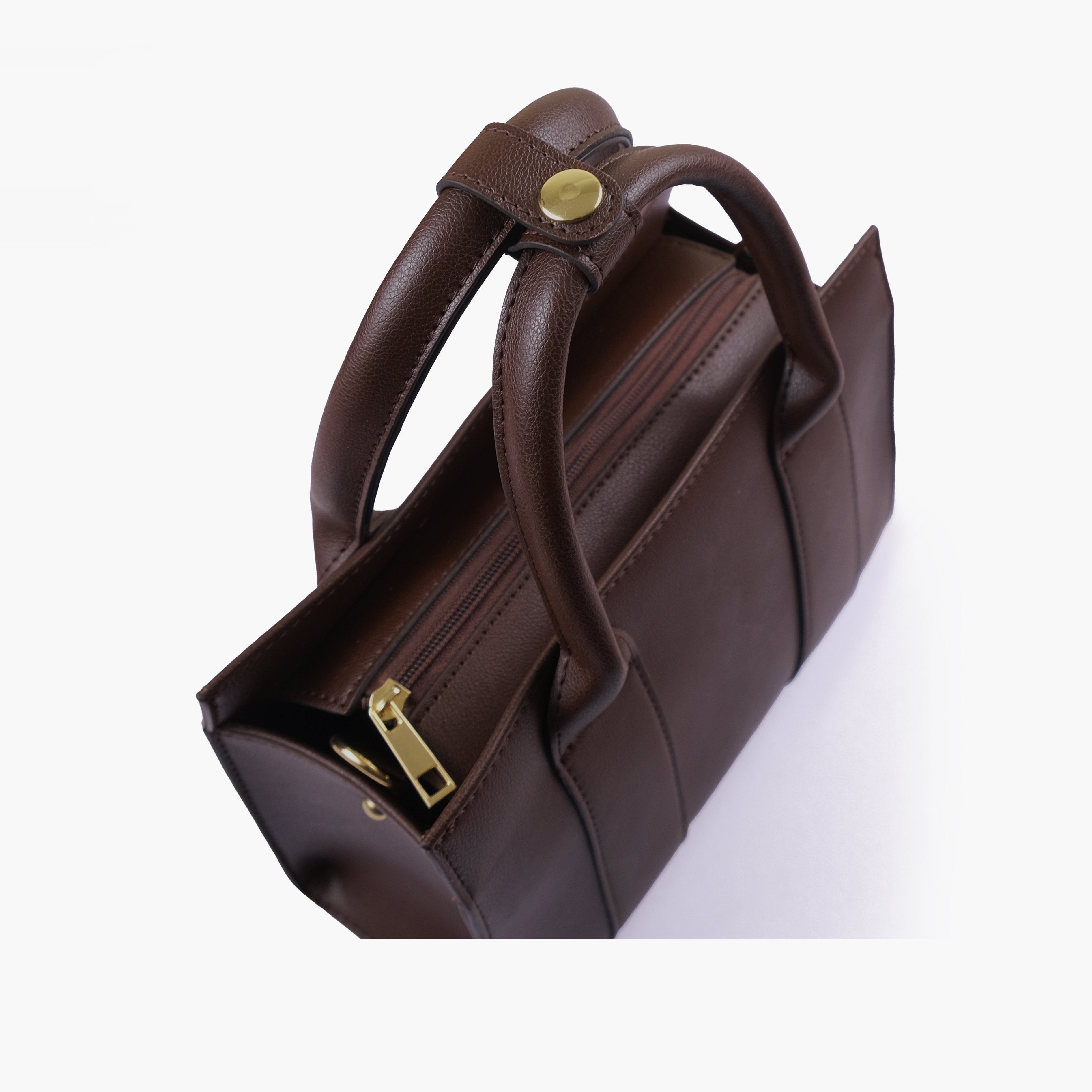 The dark brown mini tote bag