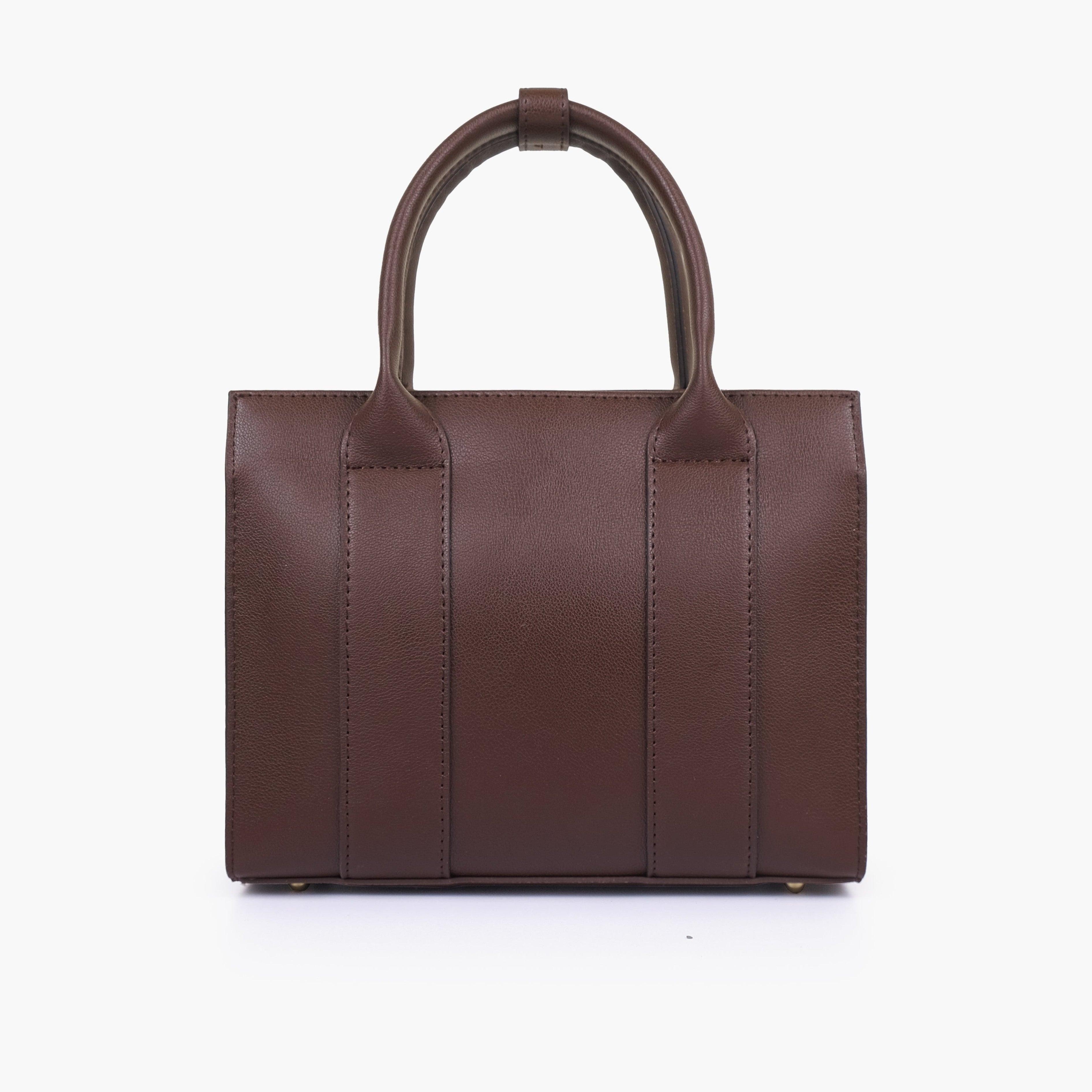 The dark brown mini tote bag