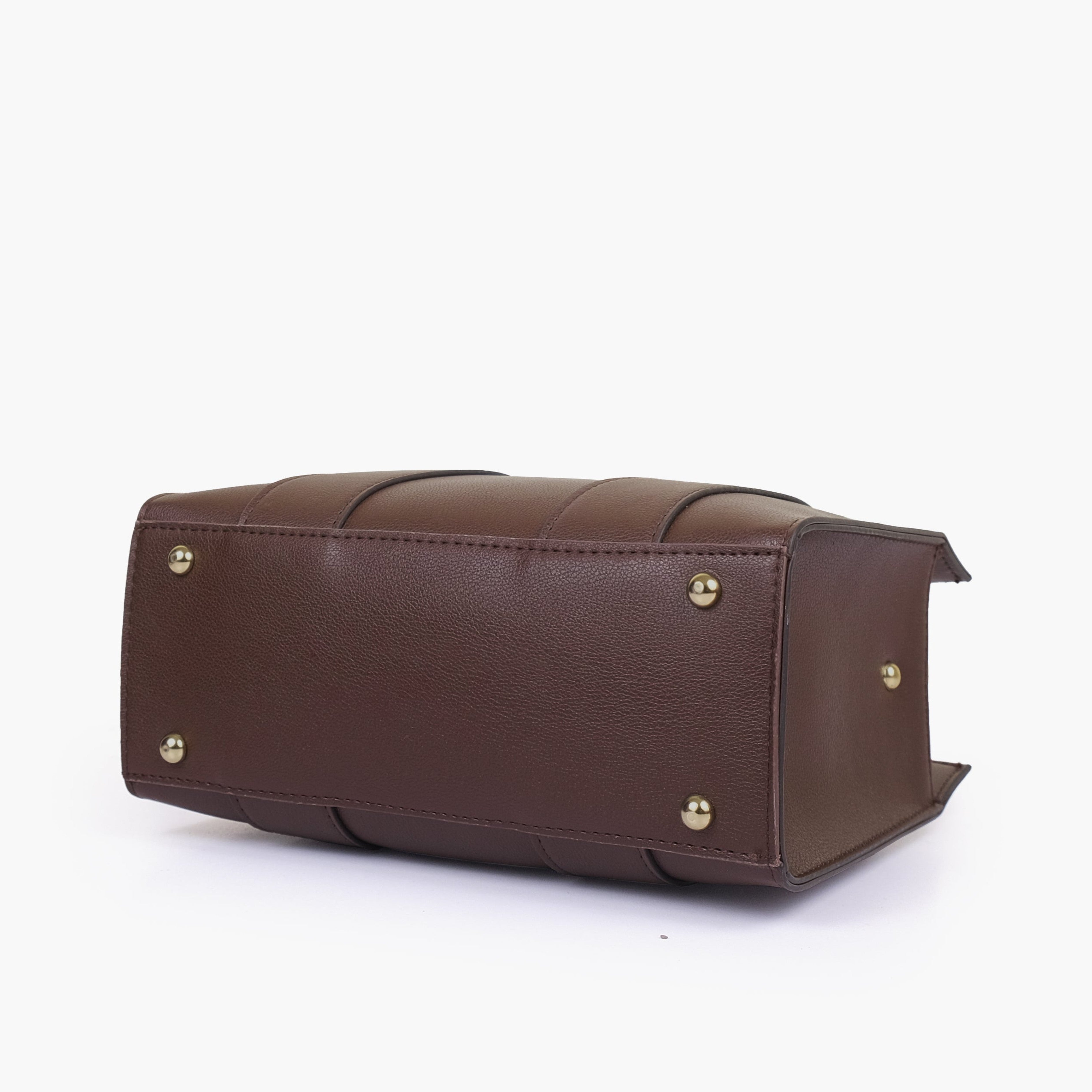 The dark brown mini tote bag