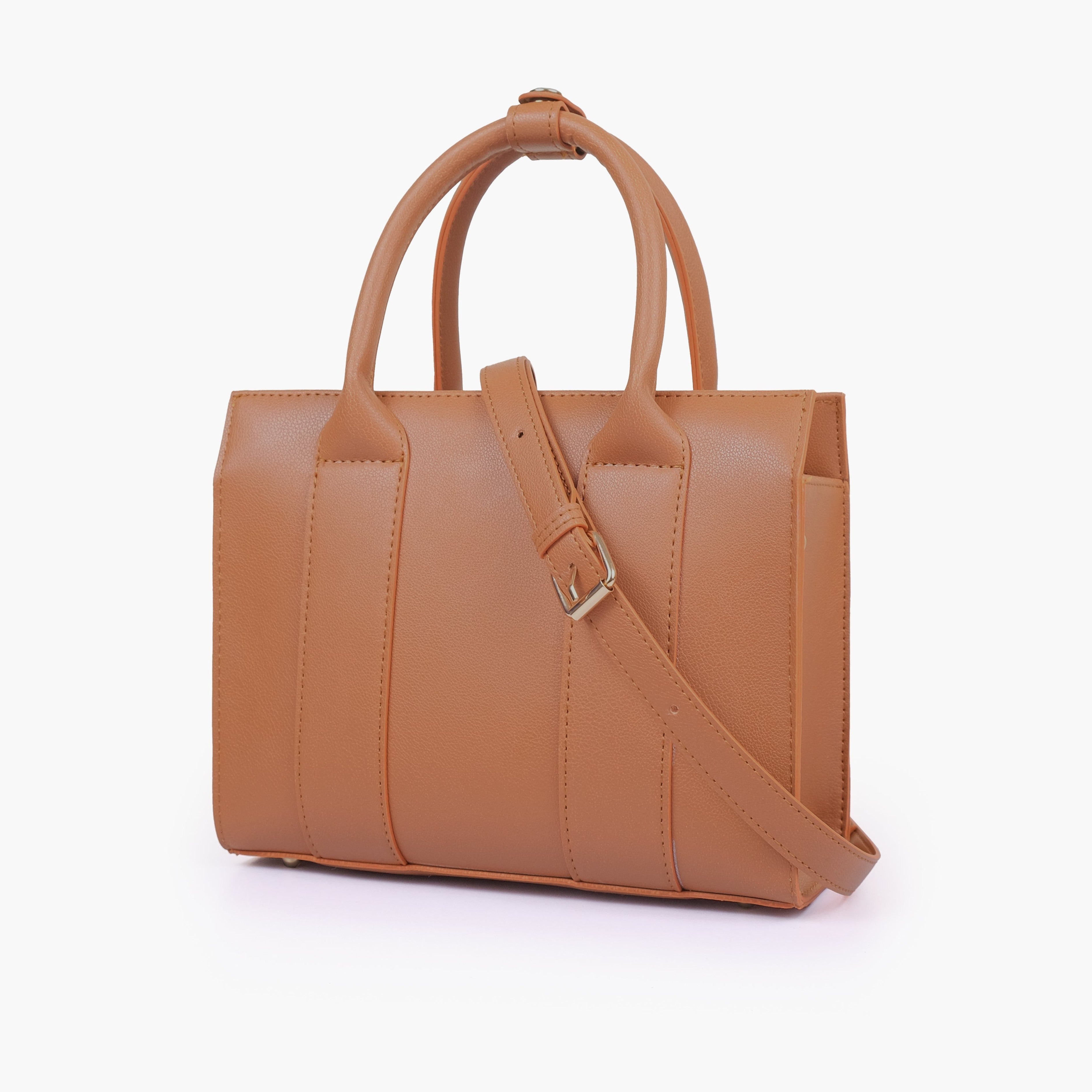 The tan mini tote bag
