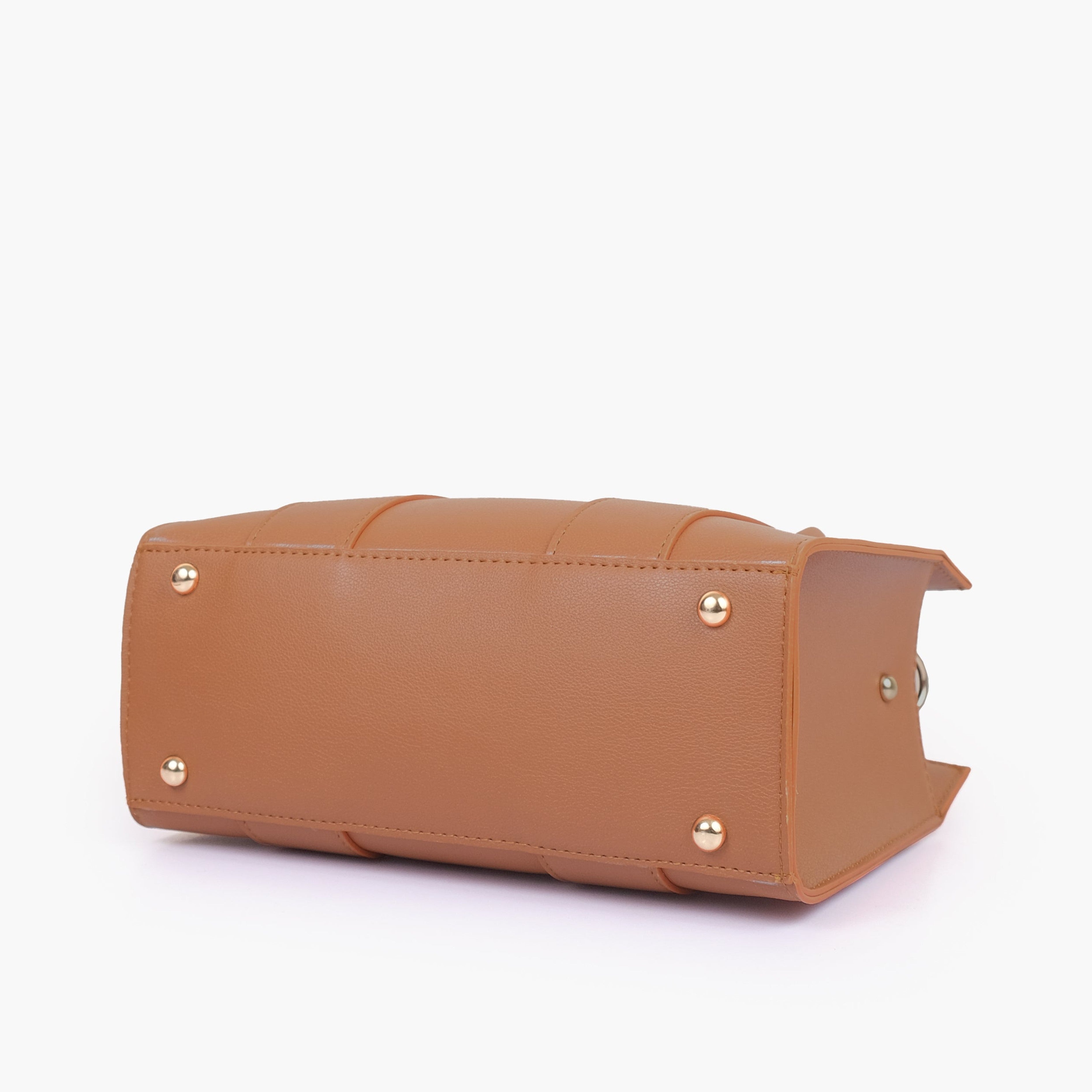 The tan mini tote bag