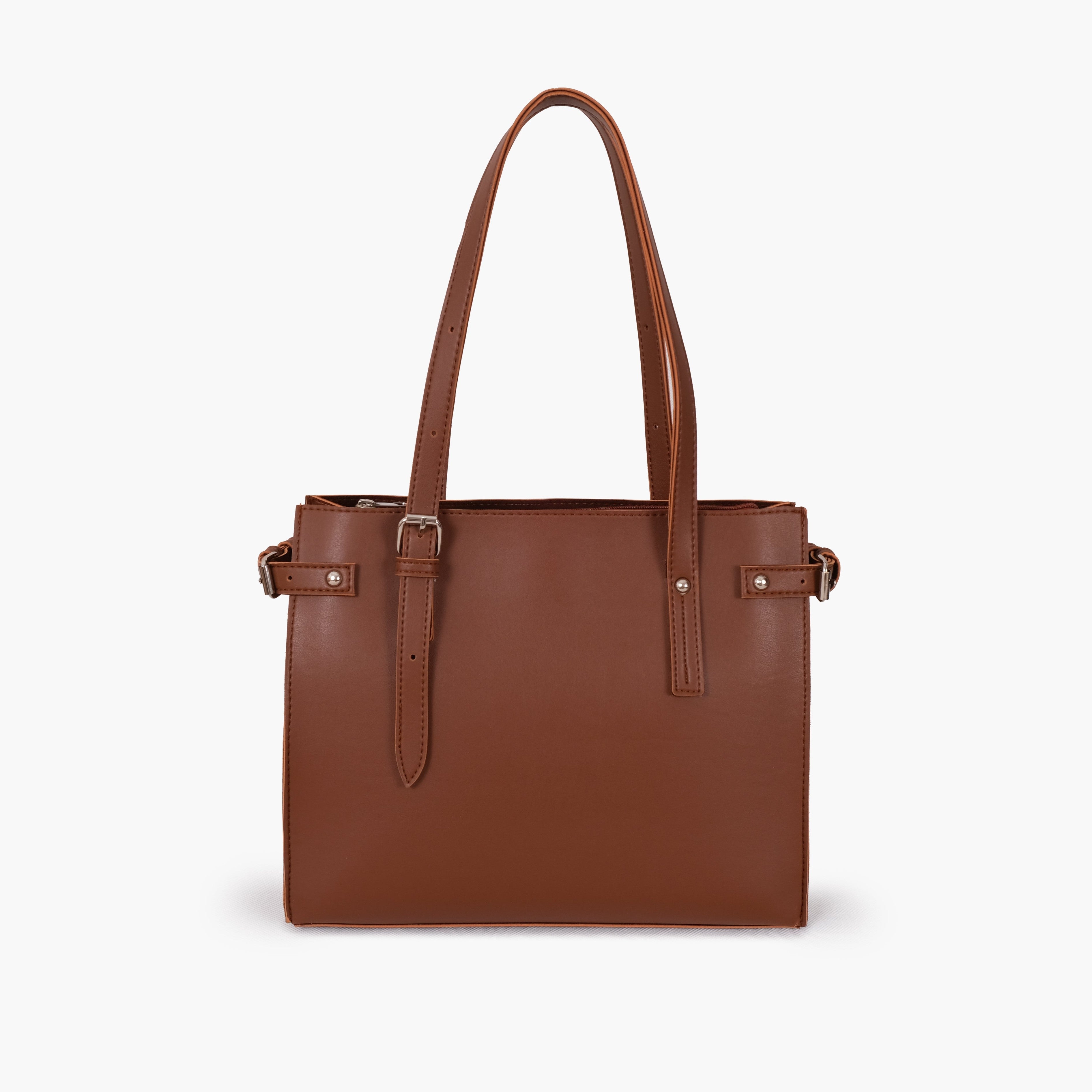 Brown satchel tote bag