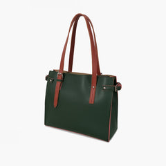 Army green satchel tote bag