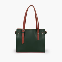 Army green satchel tote bag