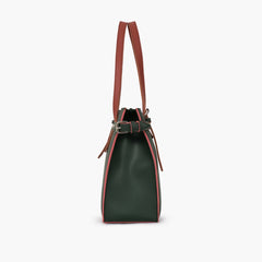 Army green satchel tote bag