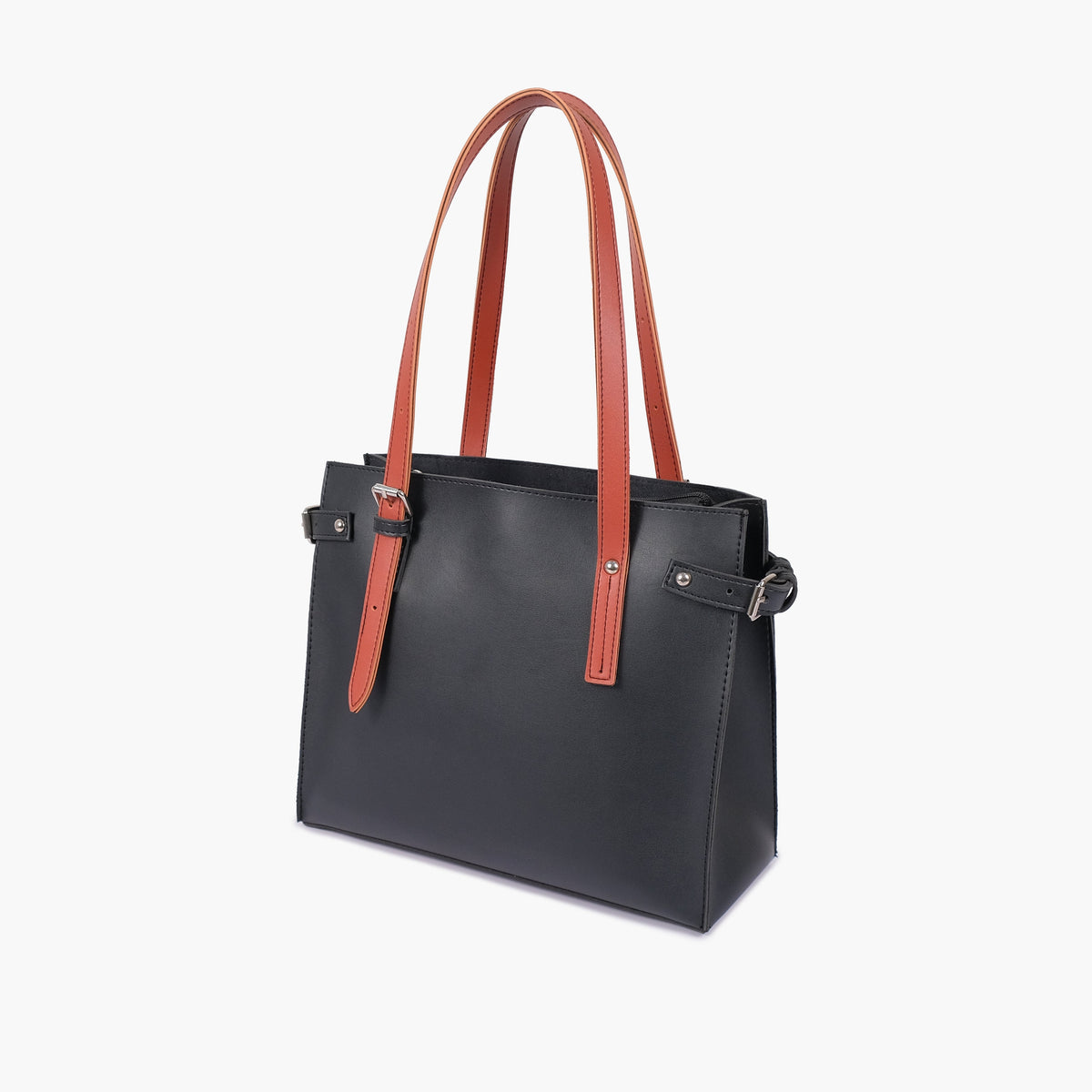 Black satchel tote bag