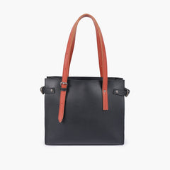 Black satchel tote bag