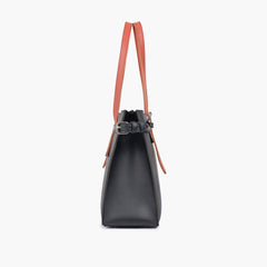 Black satchel tote bag