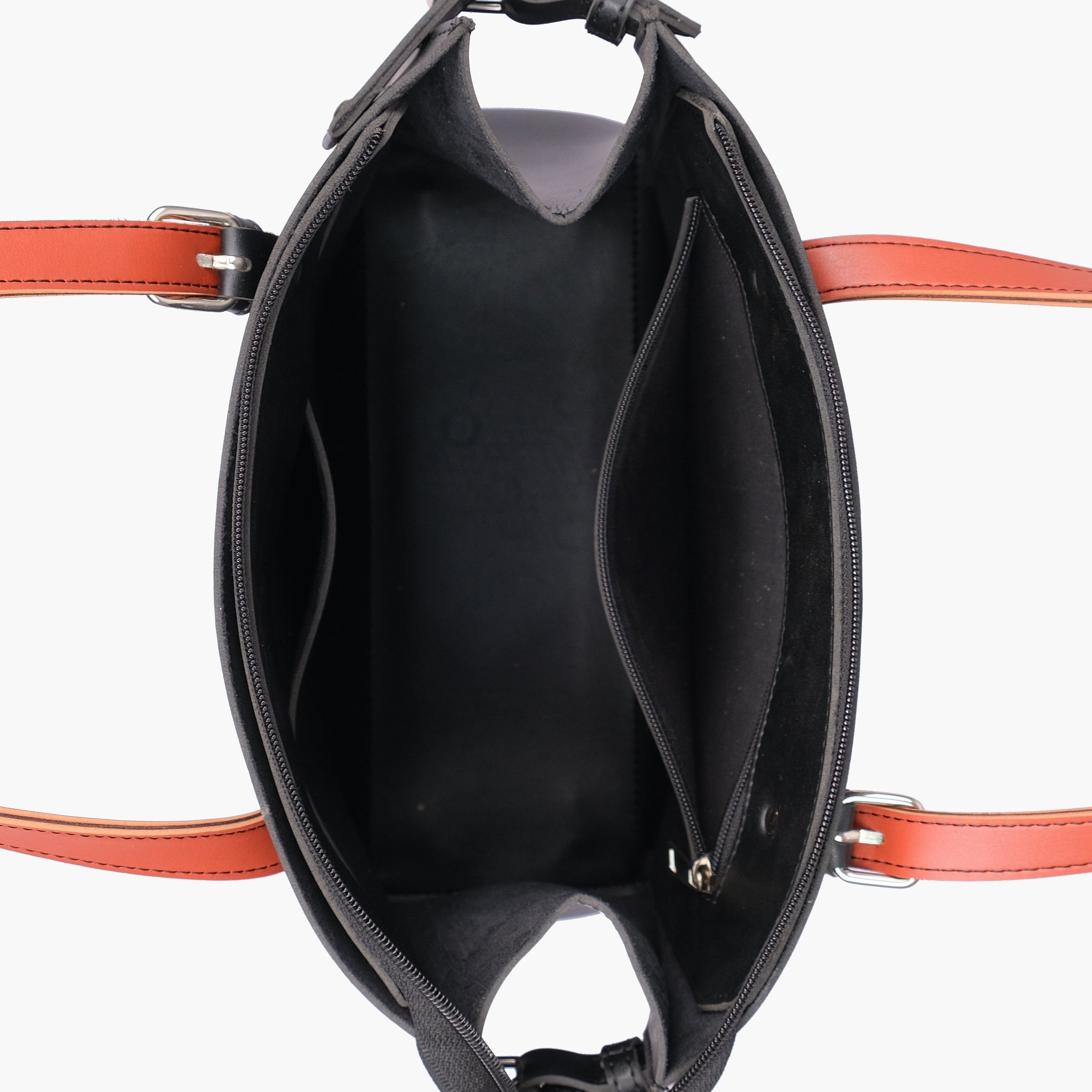 Black satchel tote bag