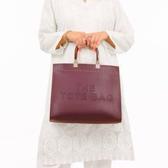 Burgundy signature tote bag
