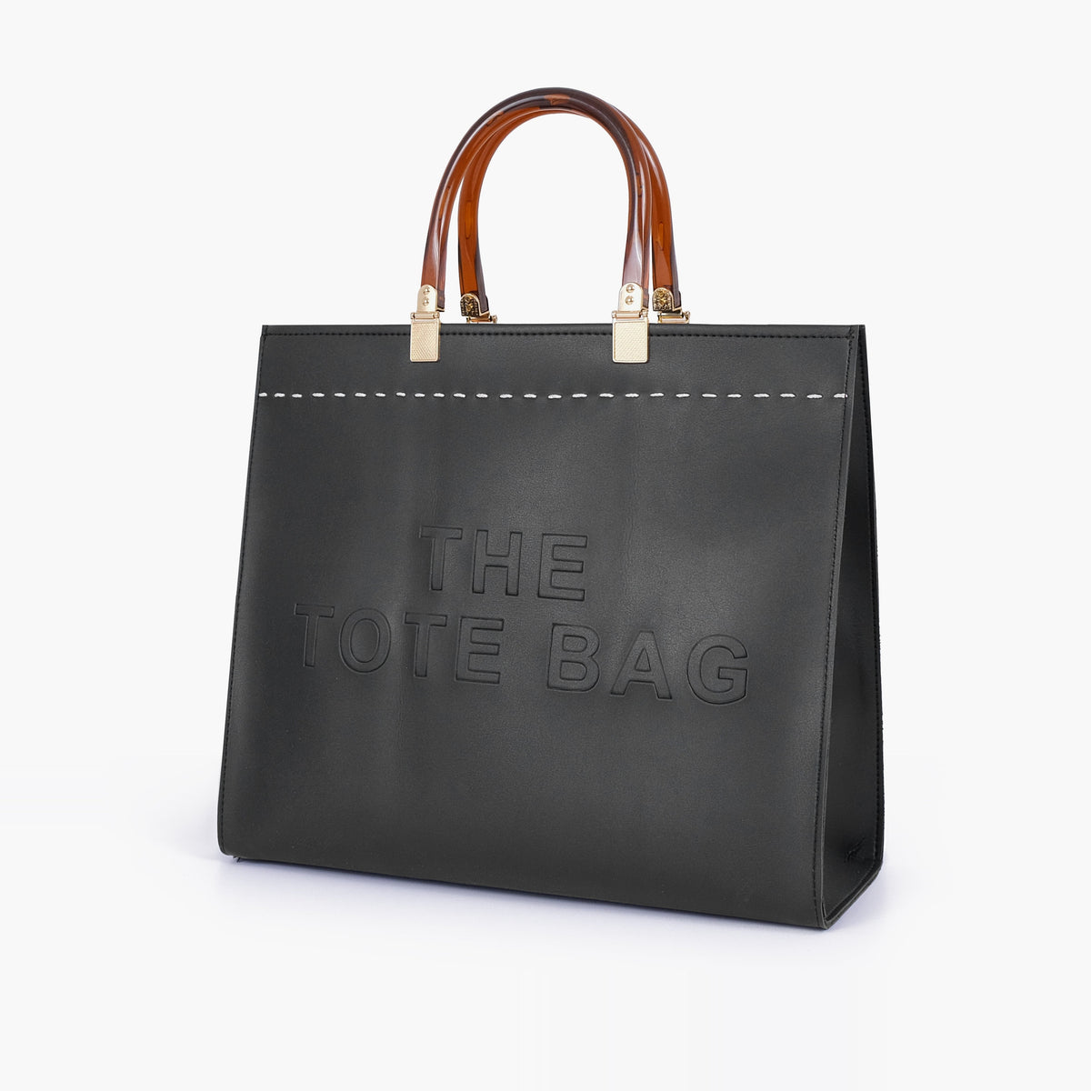 Black signature tote bag
