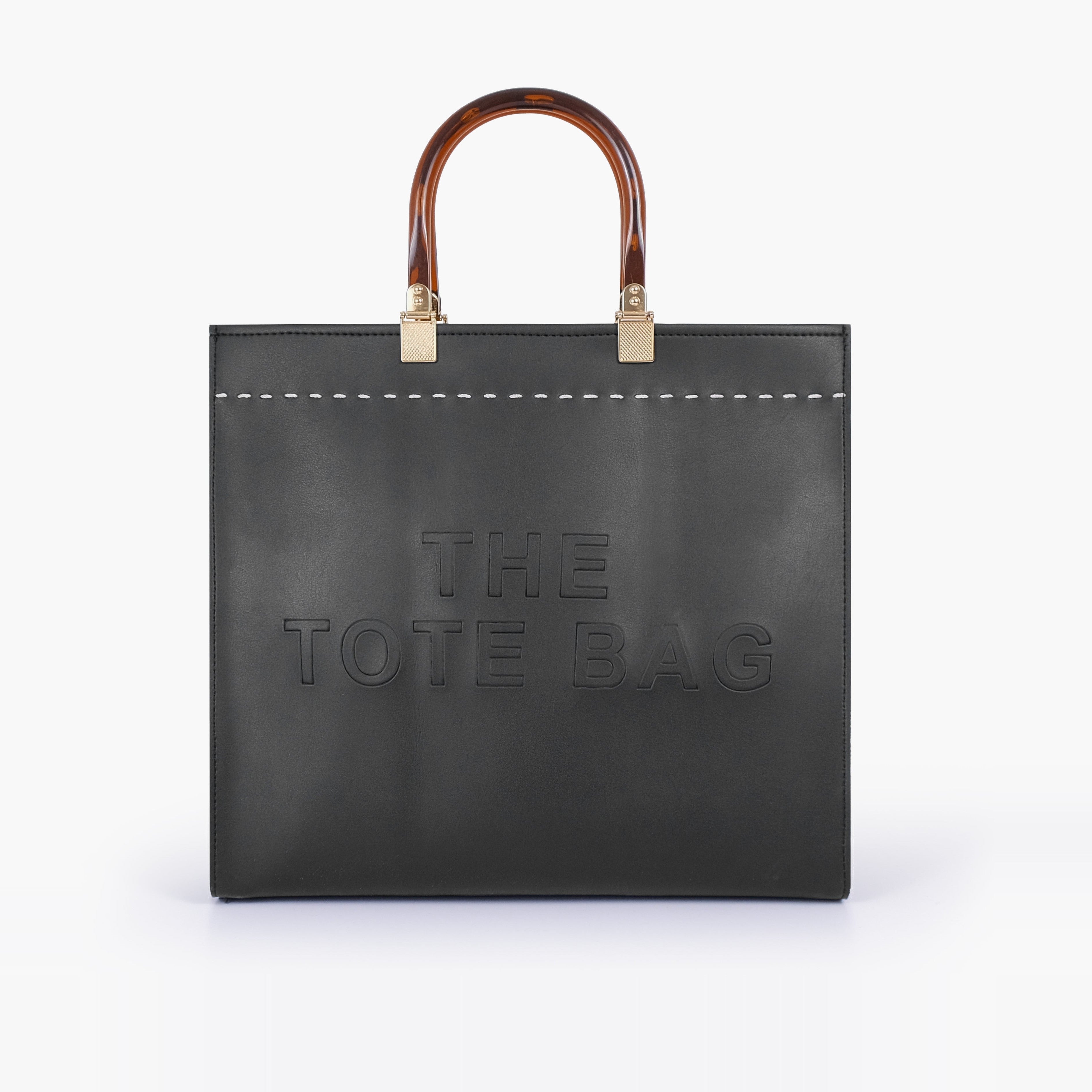 Black signature tote bag