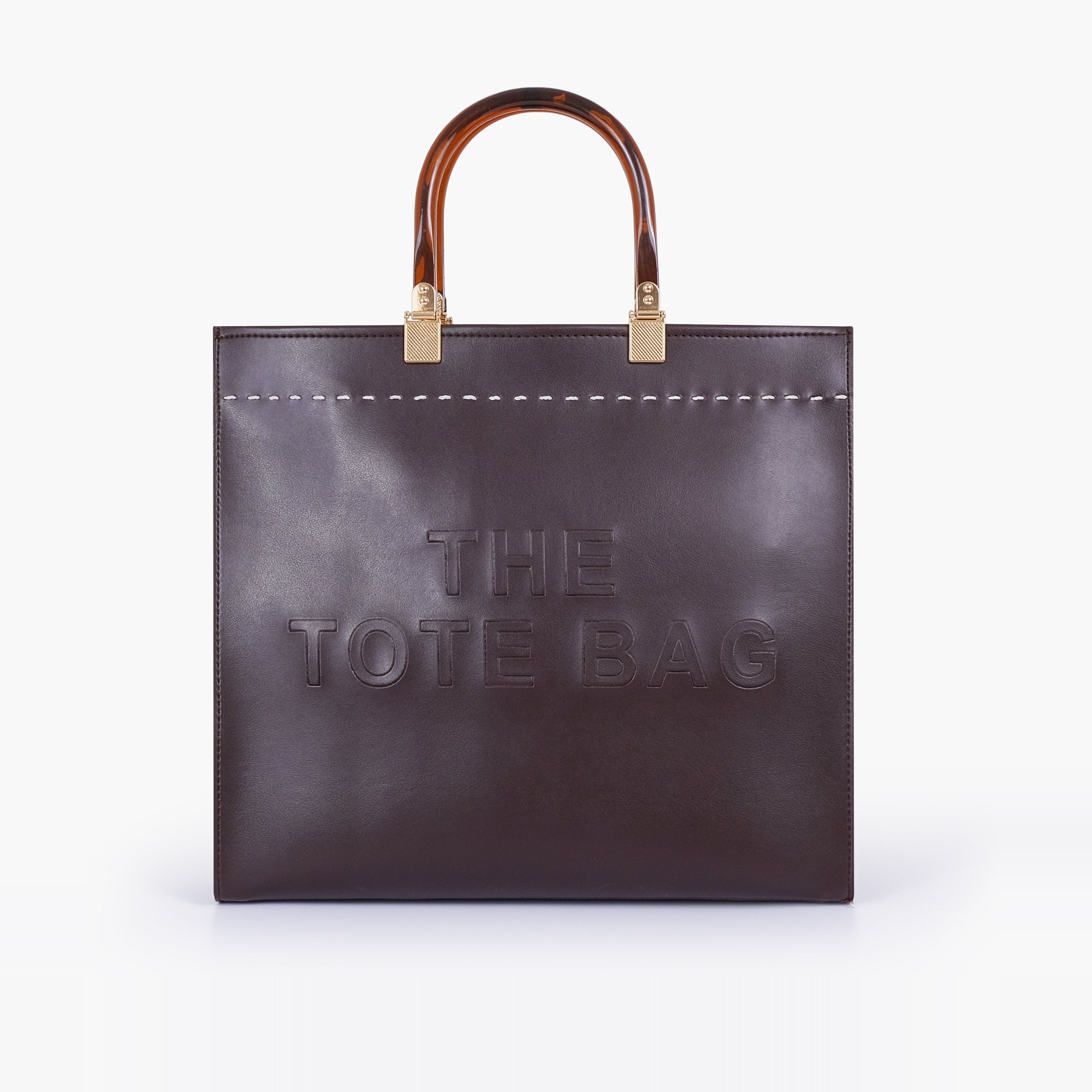 Dark brown signature tote bag