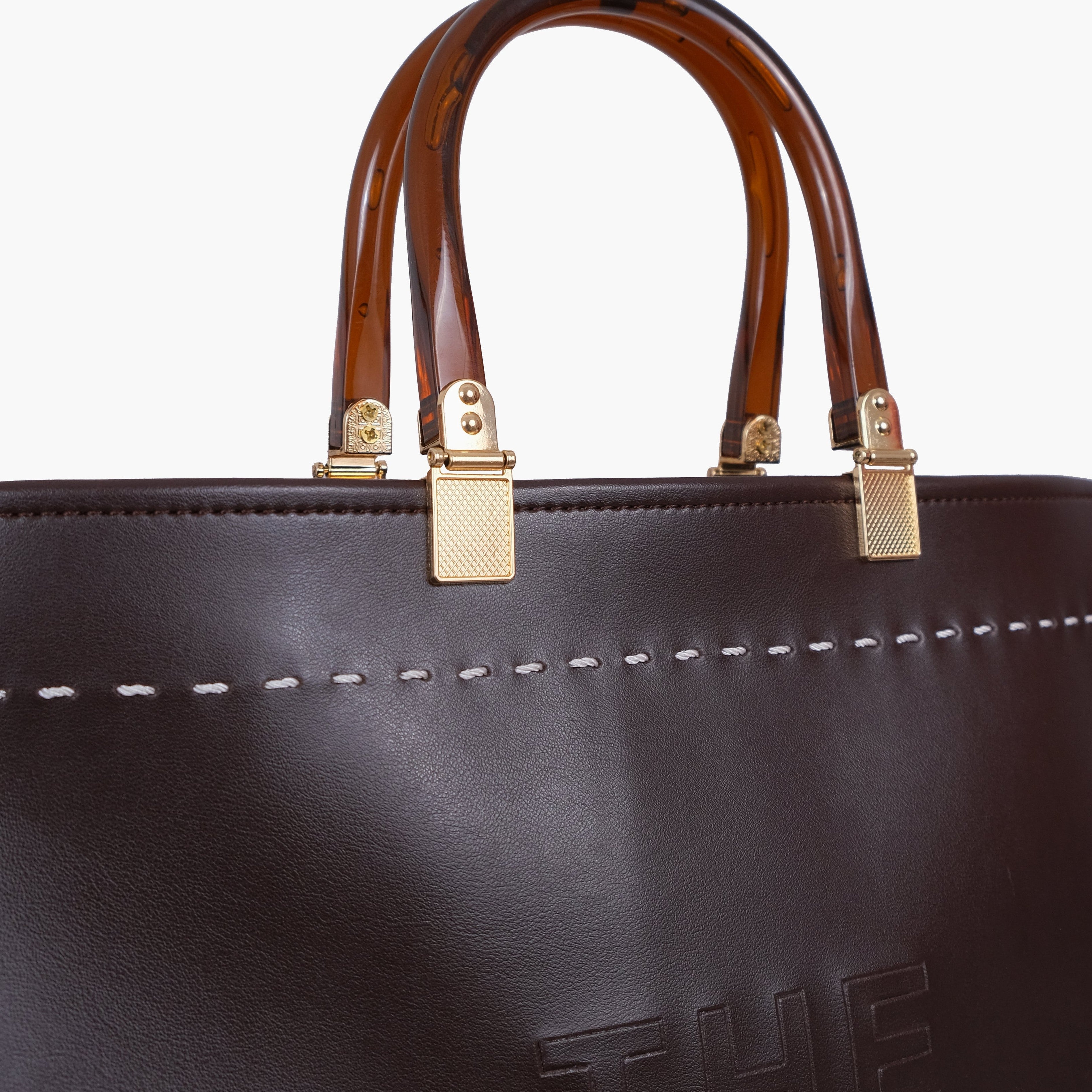 Dark brown signature tote bag