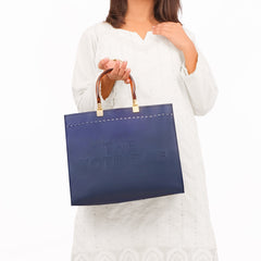 Blue signature tote bag