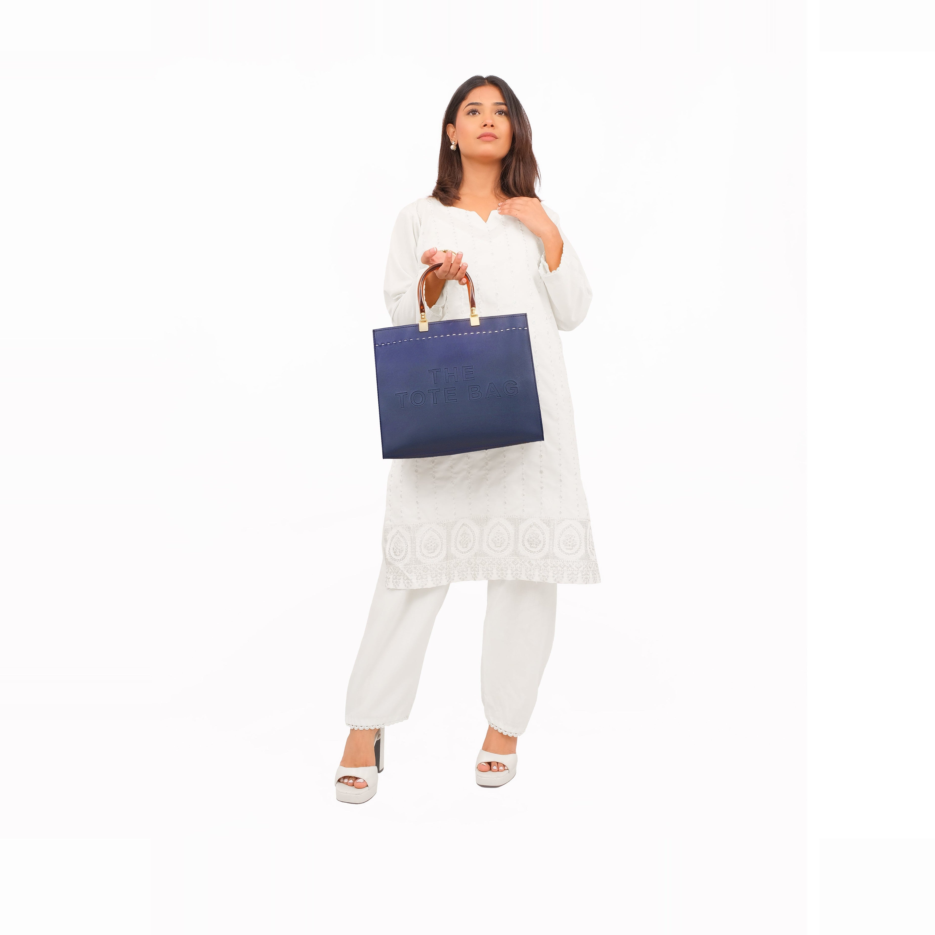 Blue signature tote bag