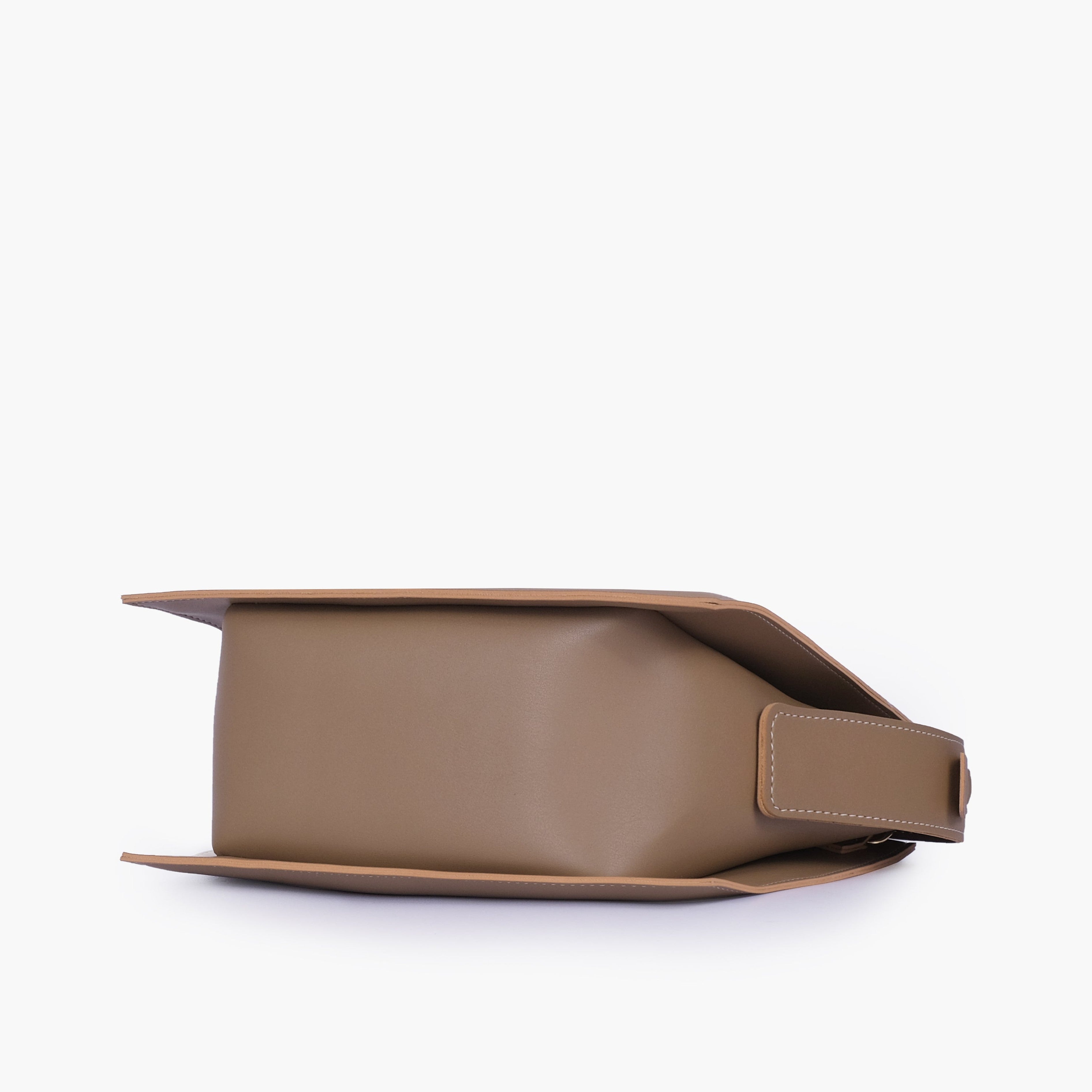 Coffee trapeze top-handle bag