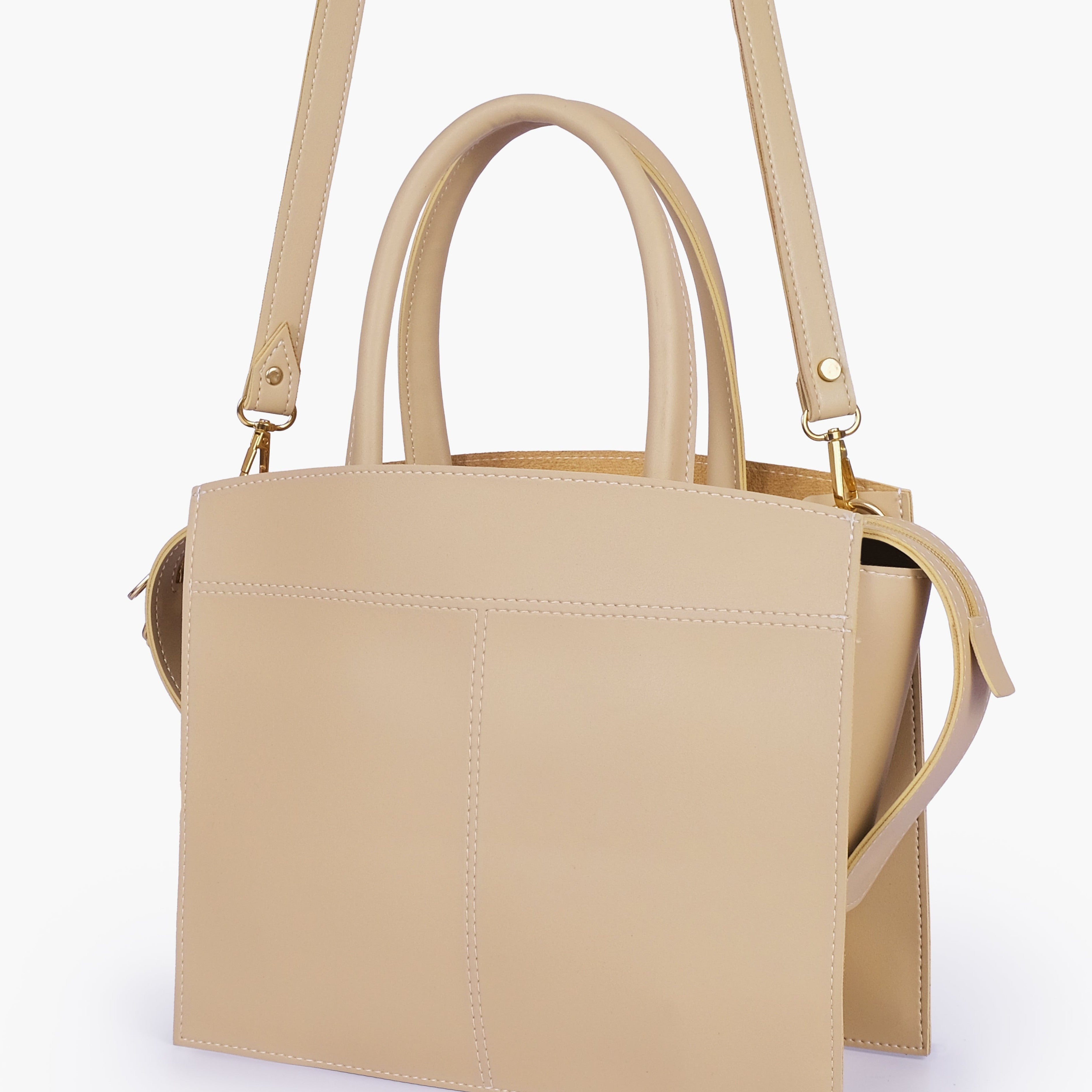 Off-white trapeze top-handle bag