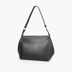 Black suede trio twist handbag