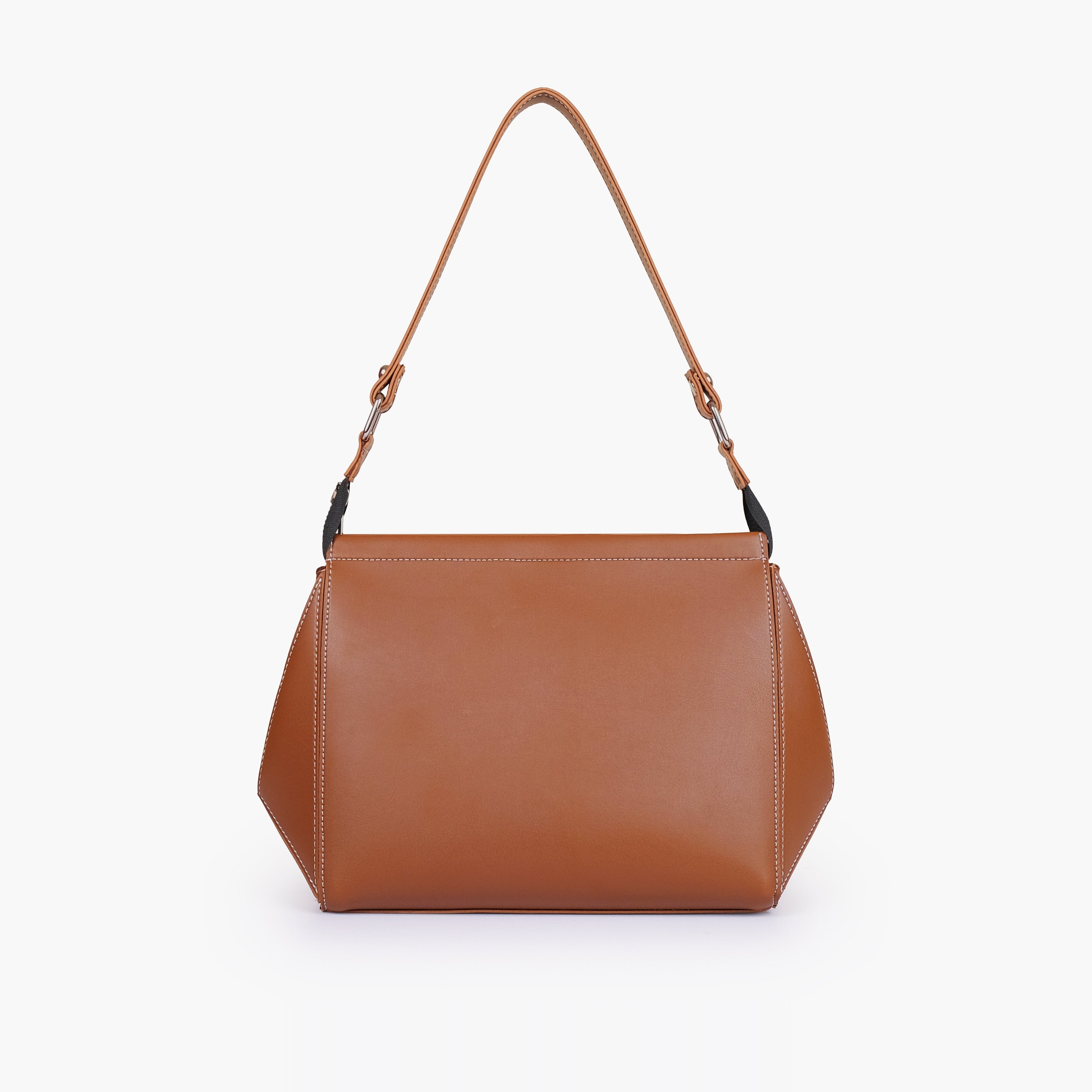 Brown suede trio twist handbag