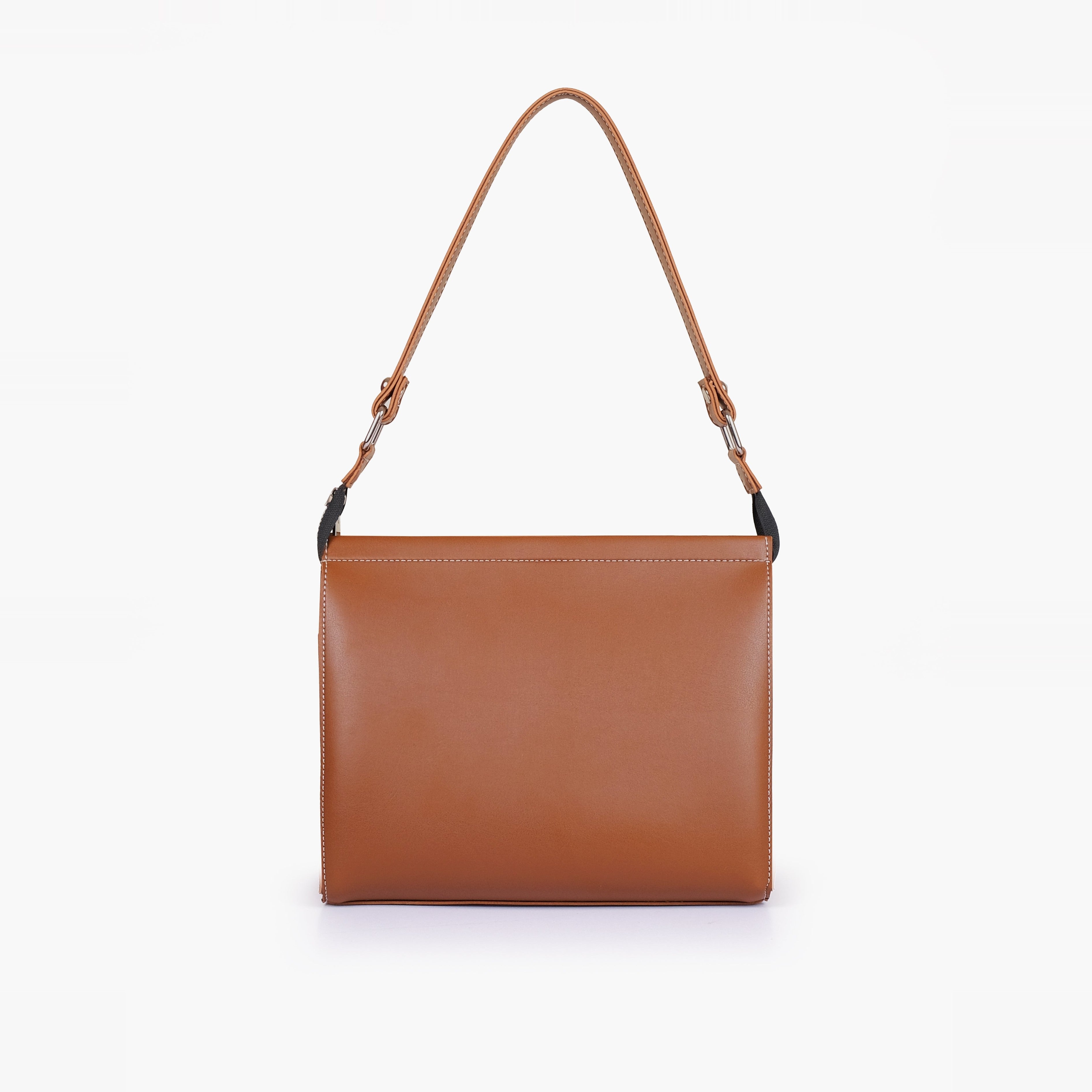 Brown suede trio twist handbag