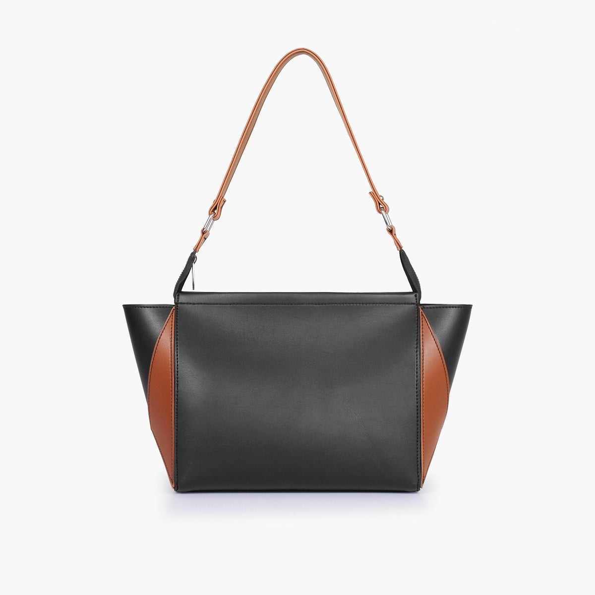 Black and brown trio twist handbag