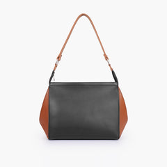 Black and brown trio twist handbag