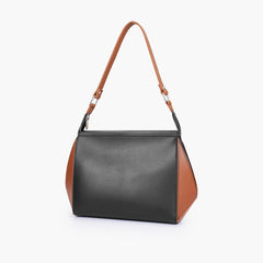 Black and brown trio twist handbag