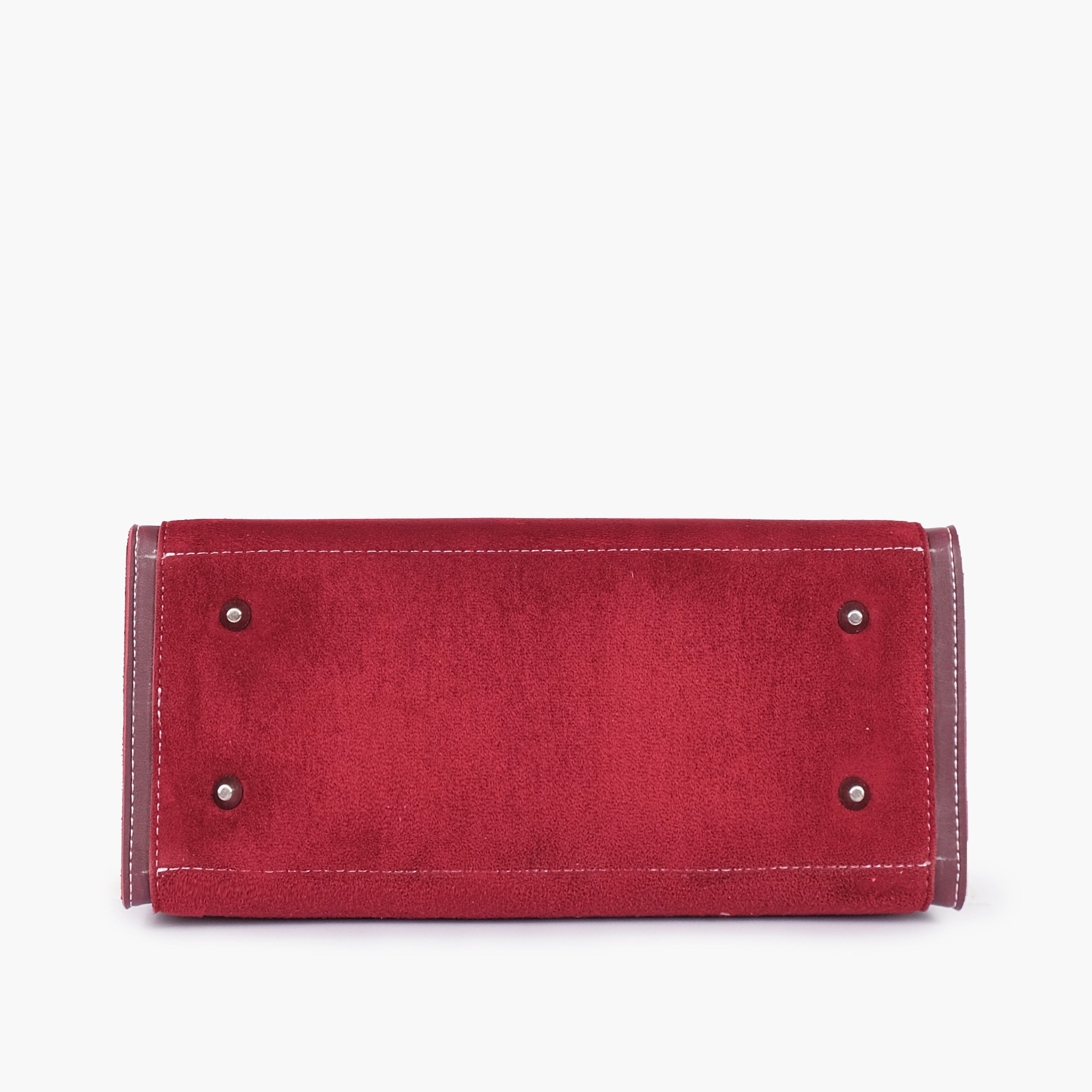 Burgundy suede vintage handbag